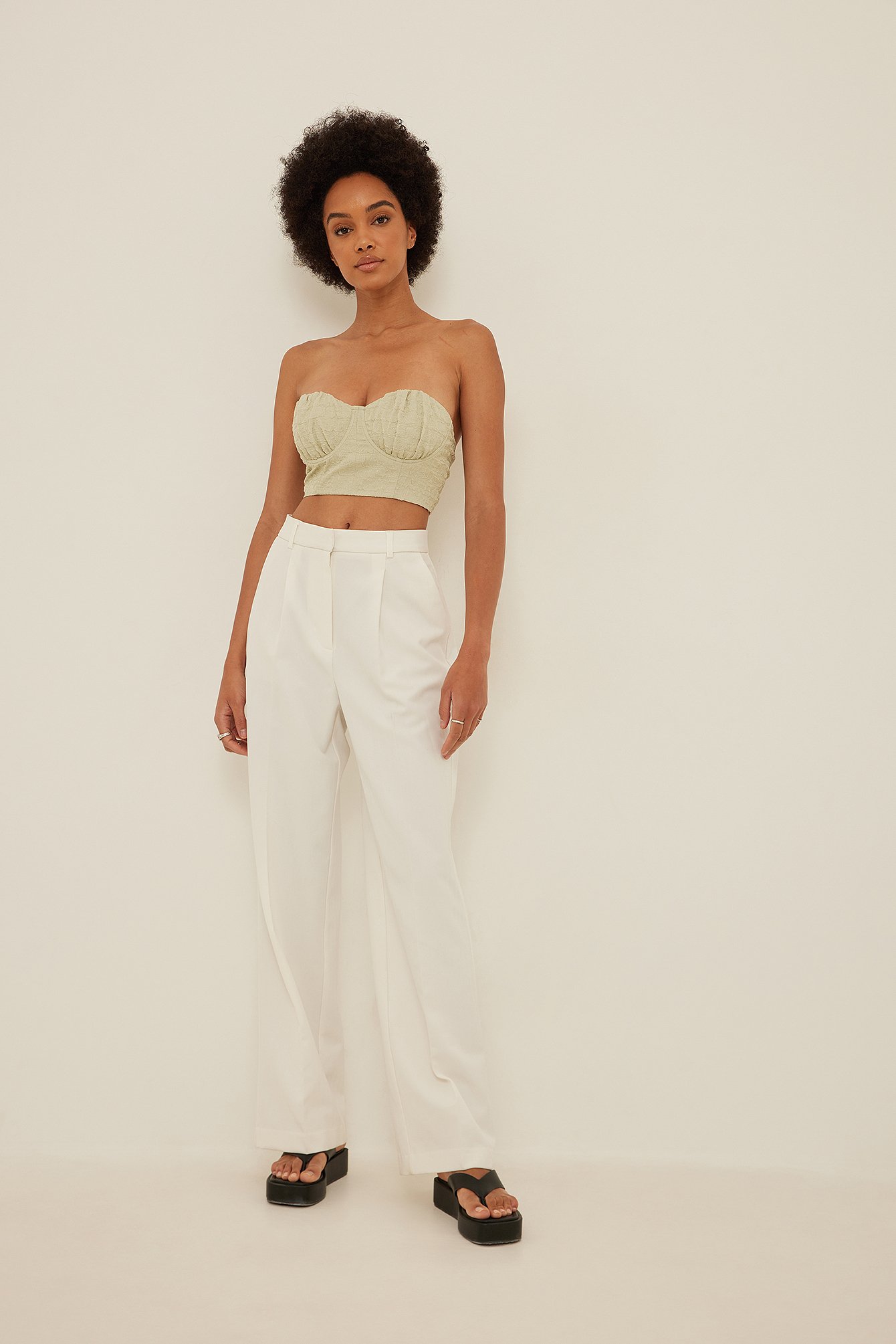 White Structured Cropped Corset Top