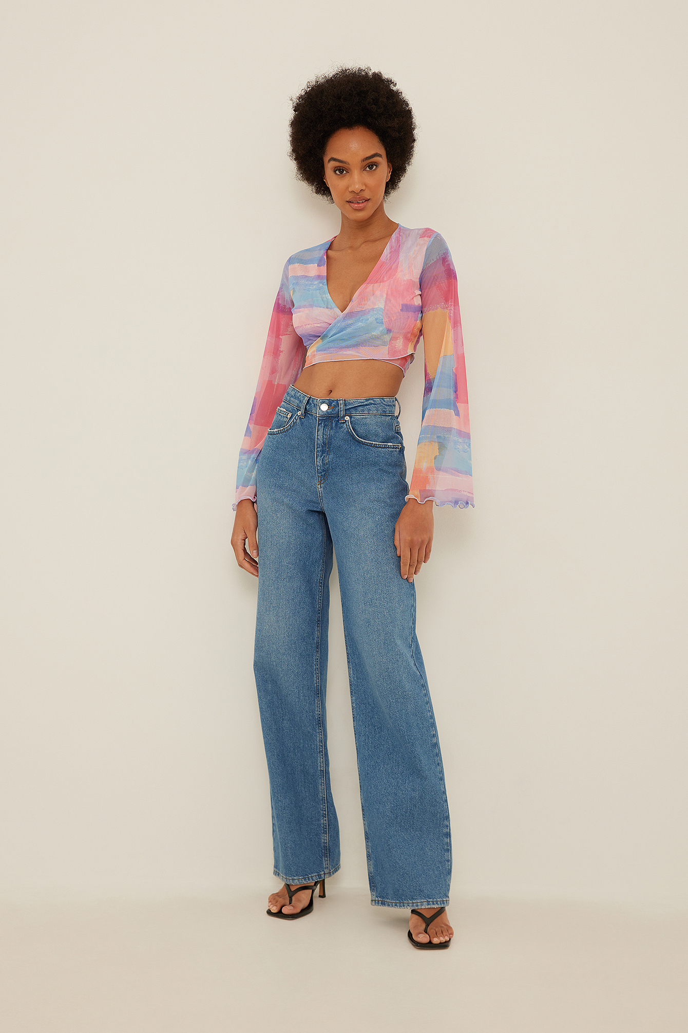 Organic Soft Rigid Wide Jeans Blue | na 