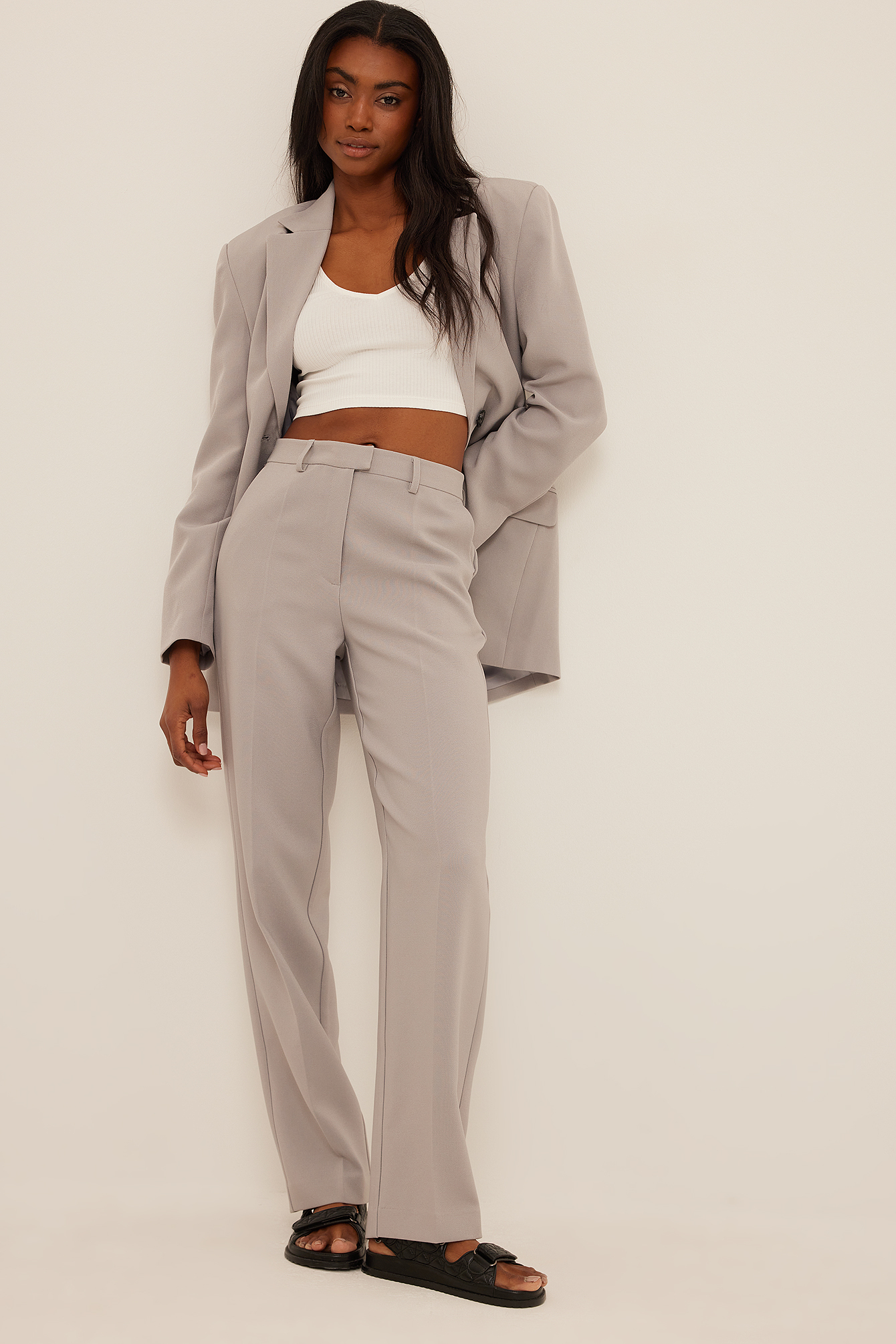 Structured Oversized Blazer Beige | na 