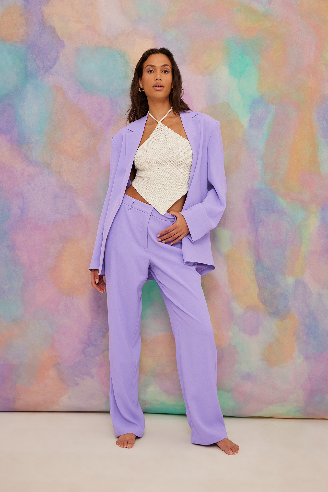 Lilac Recycled Tailored Oversized Blazer