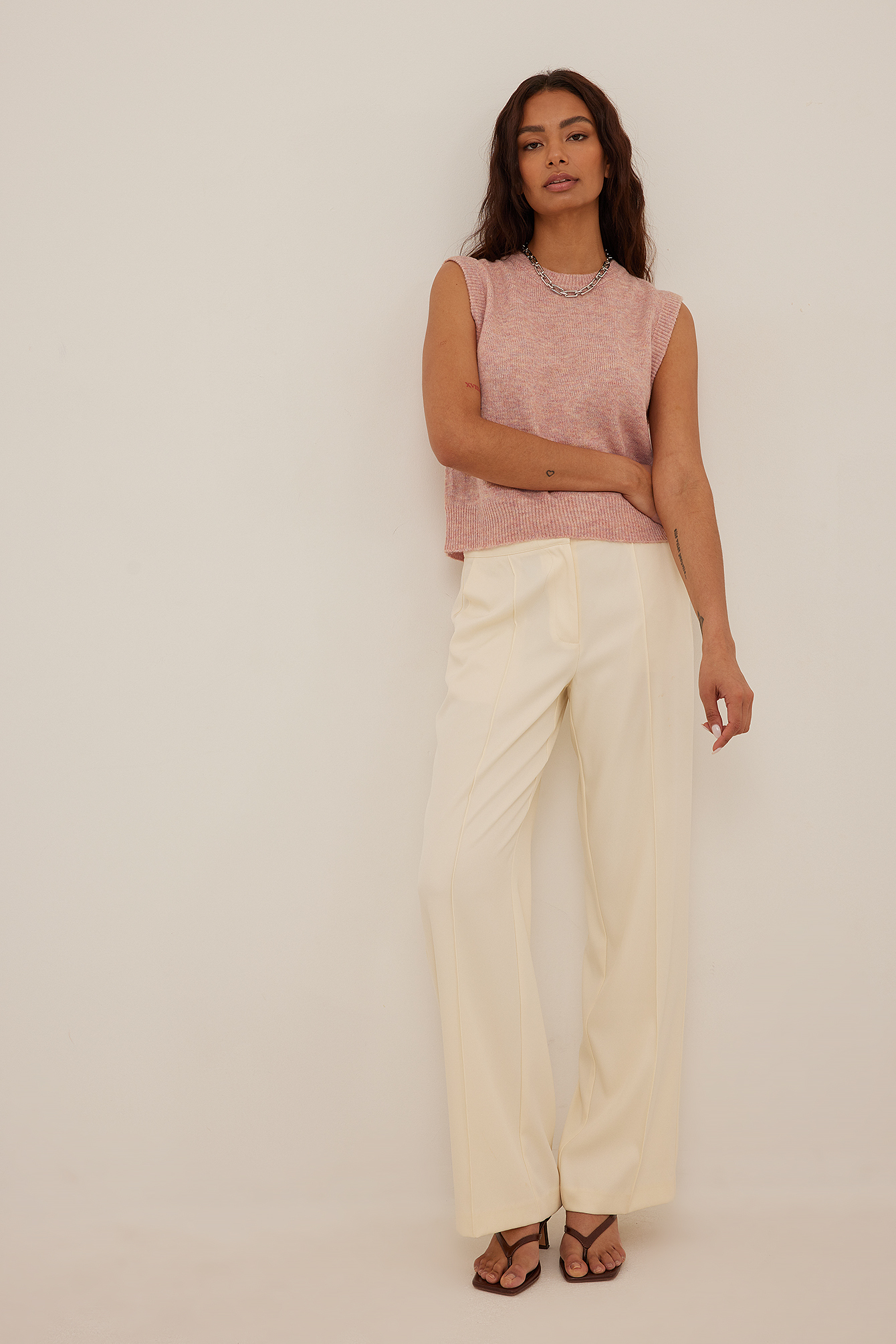 Kendall Striped Vest - Bordeaux/Pink
