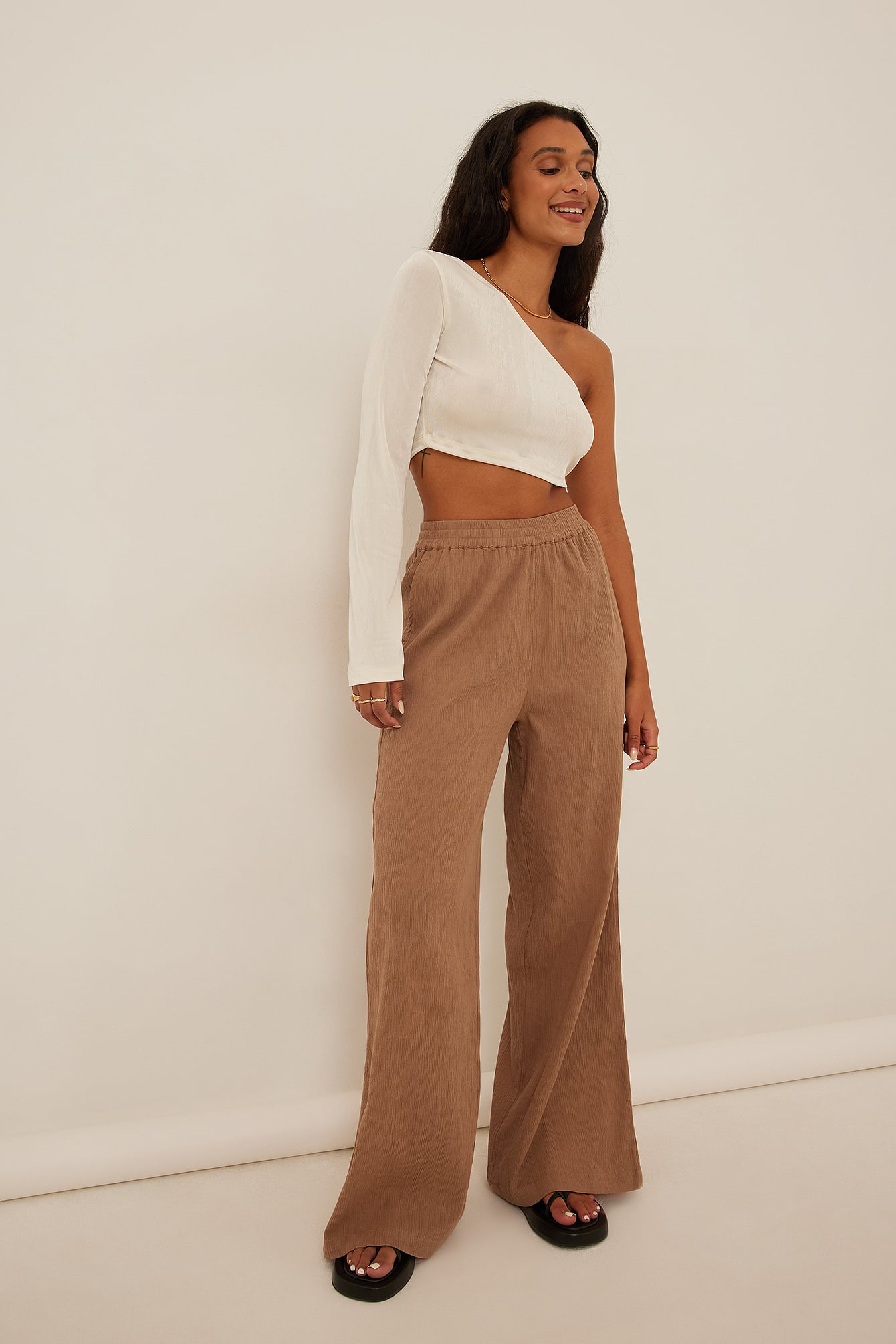 Soft Cotton Elastic Waist Trousers 