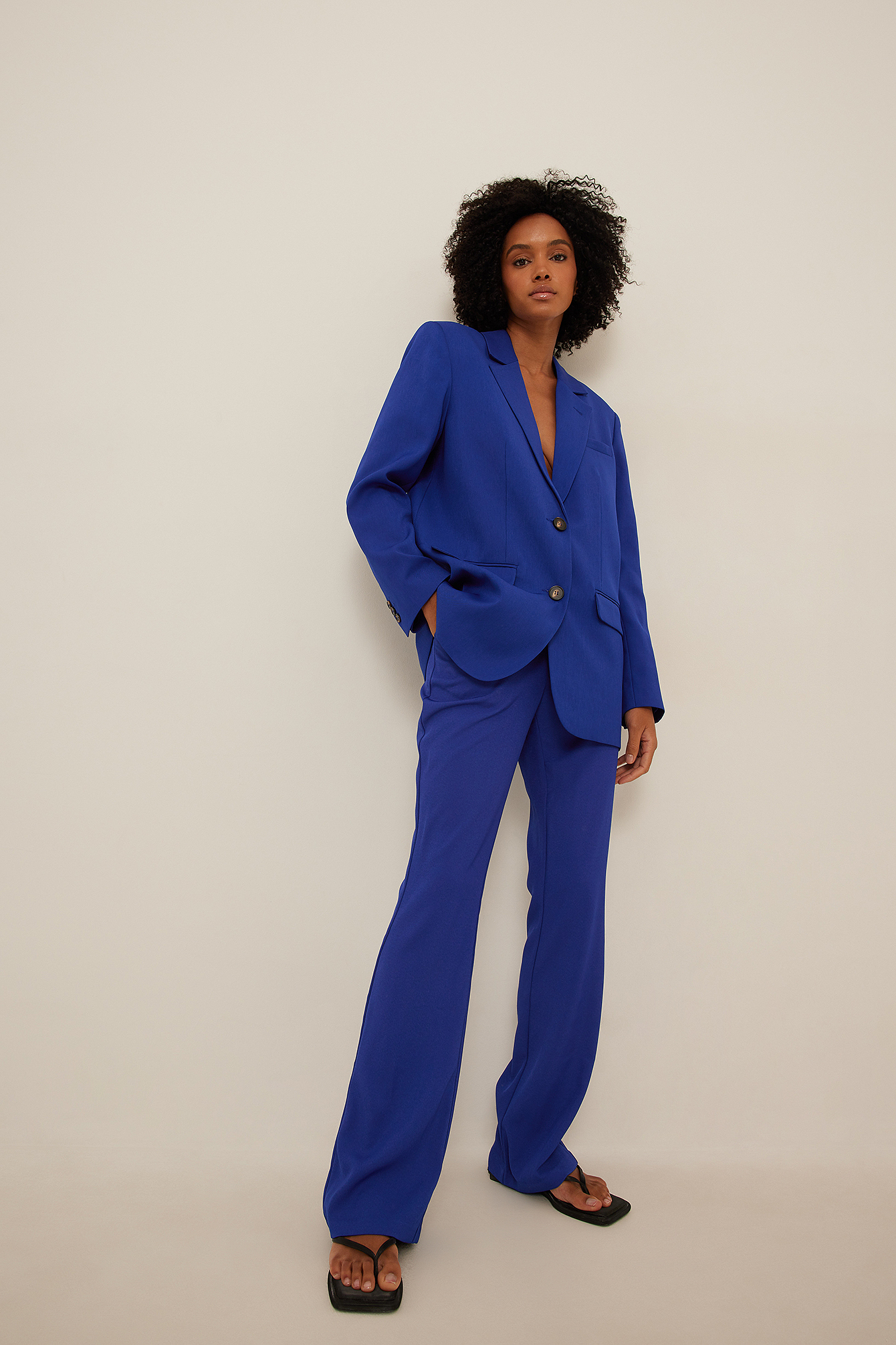 Recycled Flared High Waist Suit Pants 