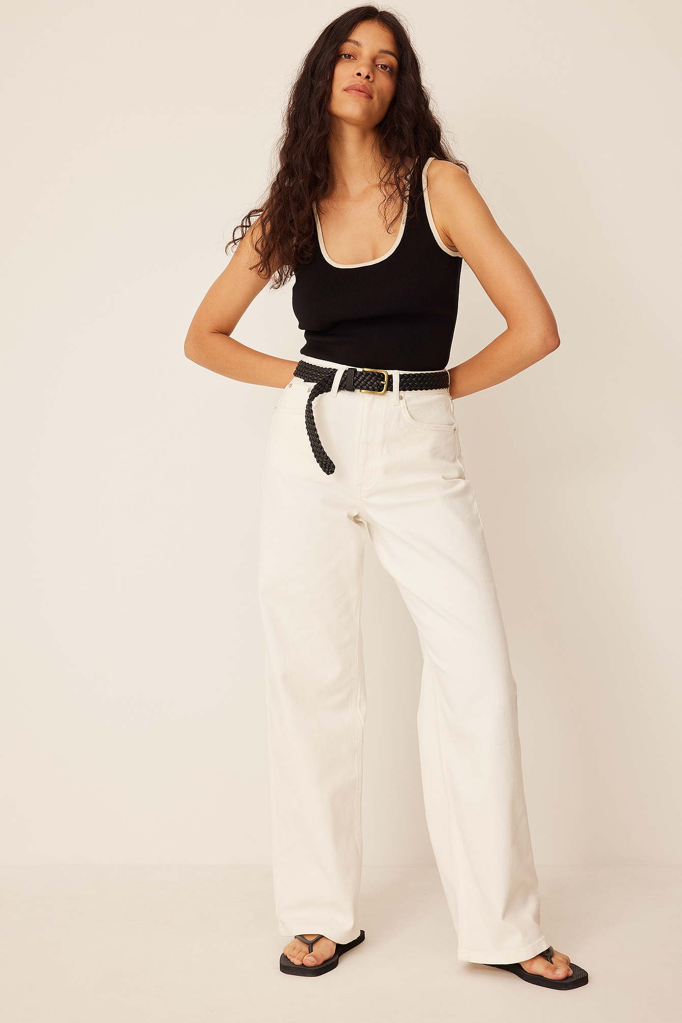 Mid Waisted Wide Denim White | na-kd.com