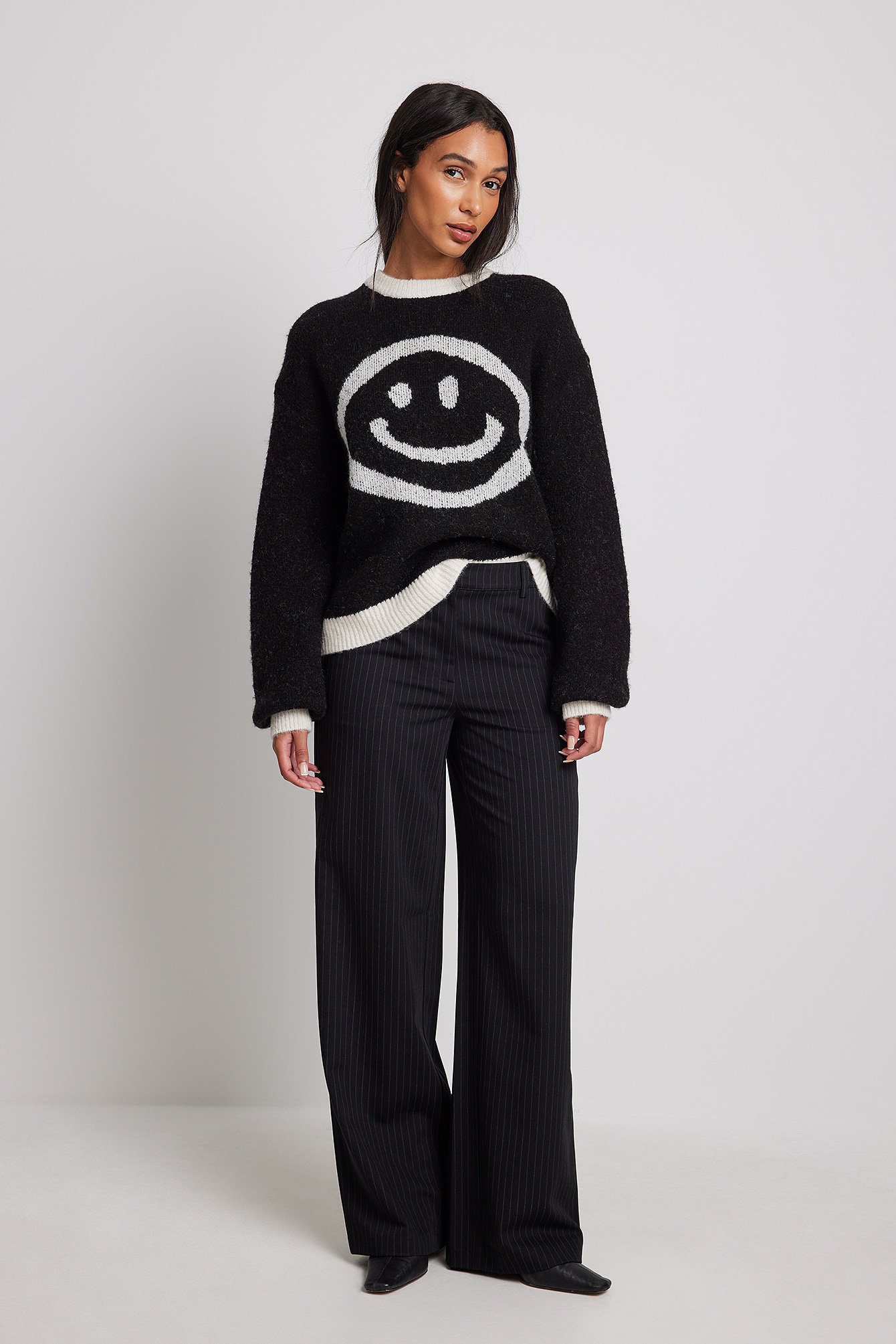 Smiley Pattern Sweater Outfit