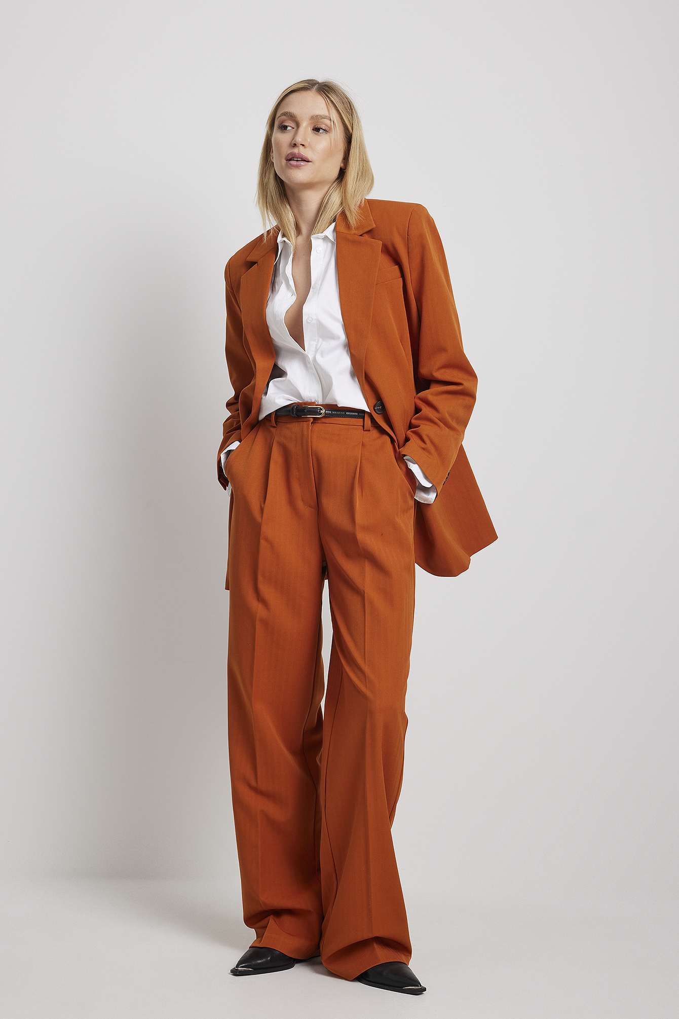 magma orange blazer