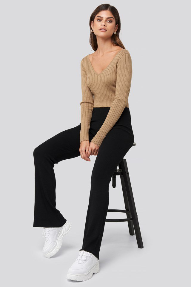 Ribbed Pants Black | na-kd.com