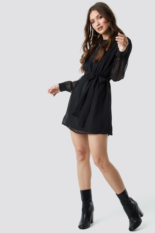 Chiffon Dress Black | na-kd.com
