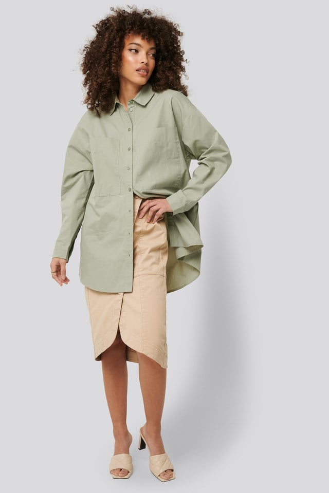Oversized Patch Pocket Shirt Outfit