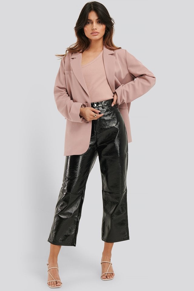 Cropped Patent Pants Outfit