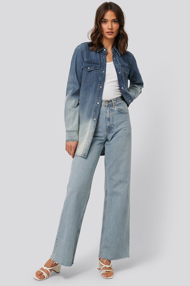 Dip dye Denim Shirt Blue