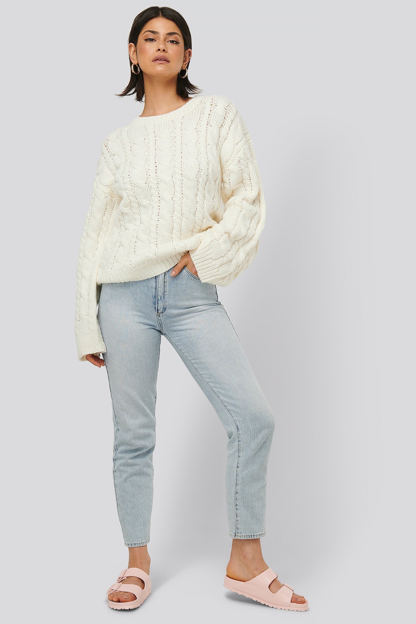 Cable Knitted Round Neck Sweater