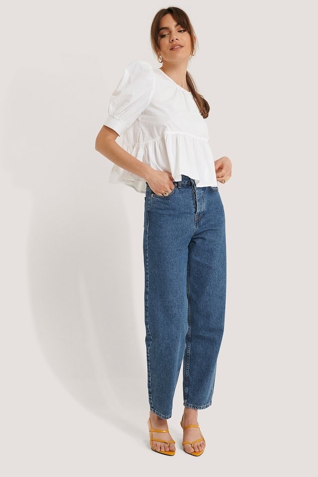 Cotton Puff Sleeve Blouse White | na-kd.com