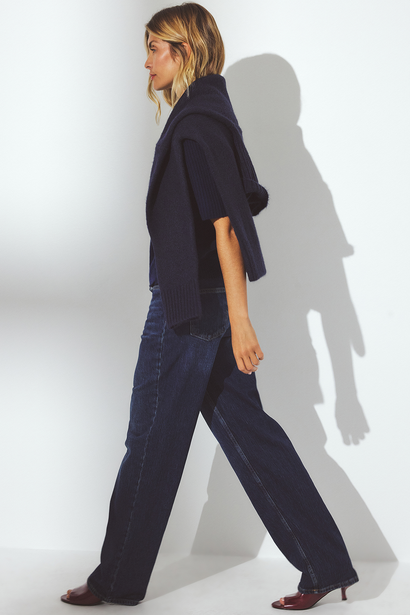 Straight High Waist Jeans - Straight Leg Jeans - Blue - EU 32 - NA-KD / NAKD