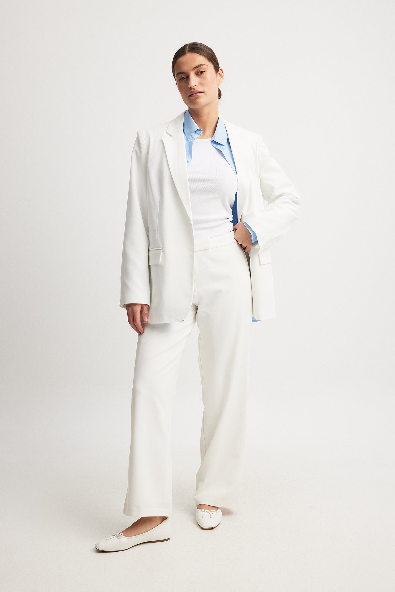 Straight low waist pants