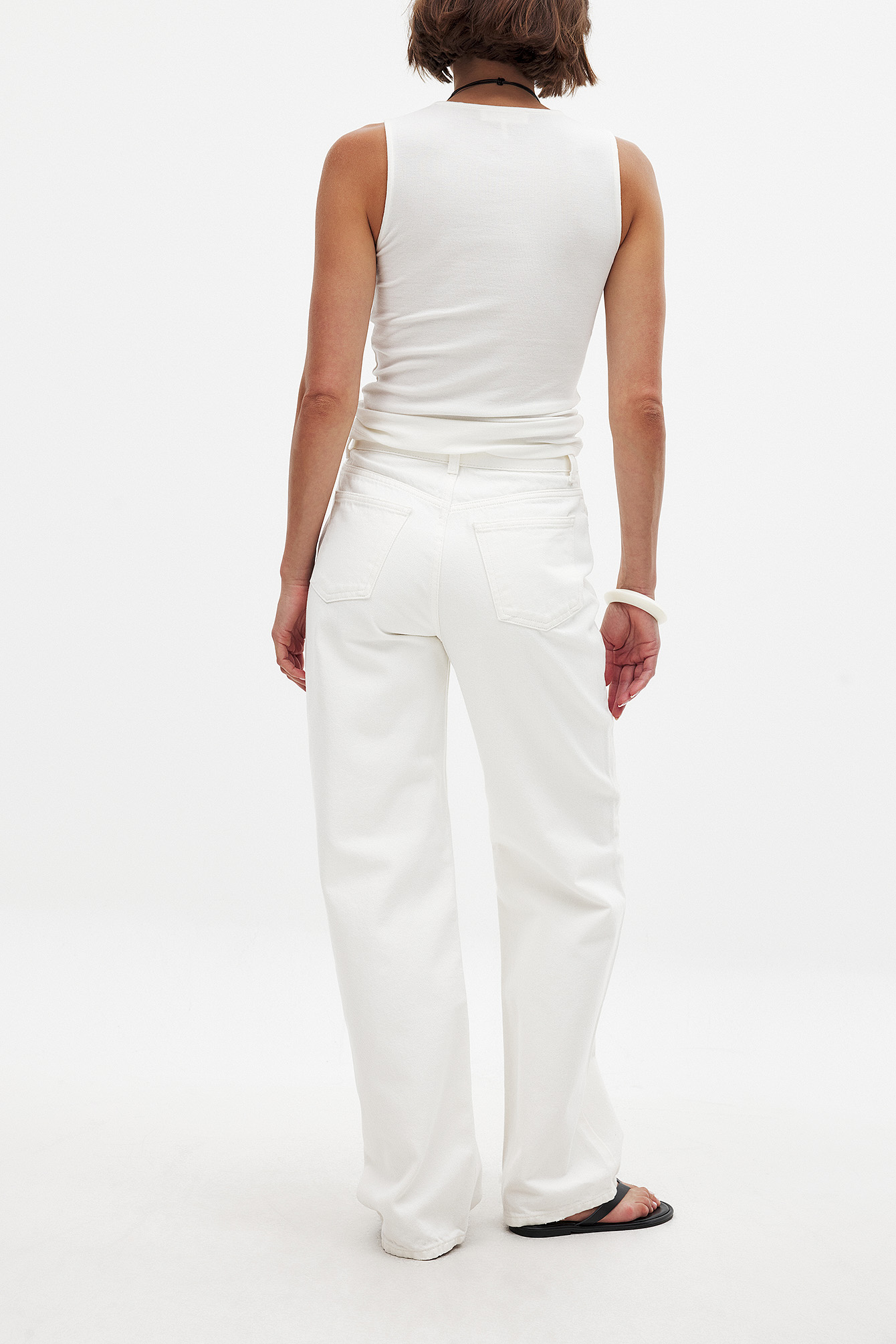 Straight Mid Waist Jeans - Mid-waist Jeans - White - EU 32 - NA-KD / NAKD