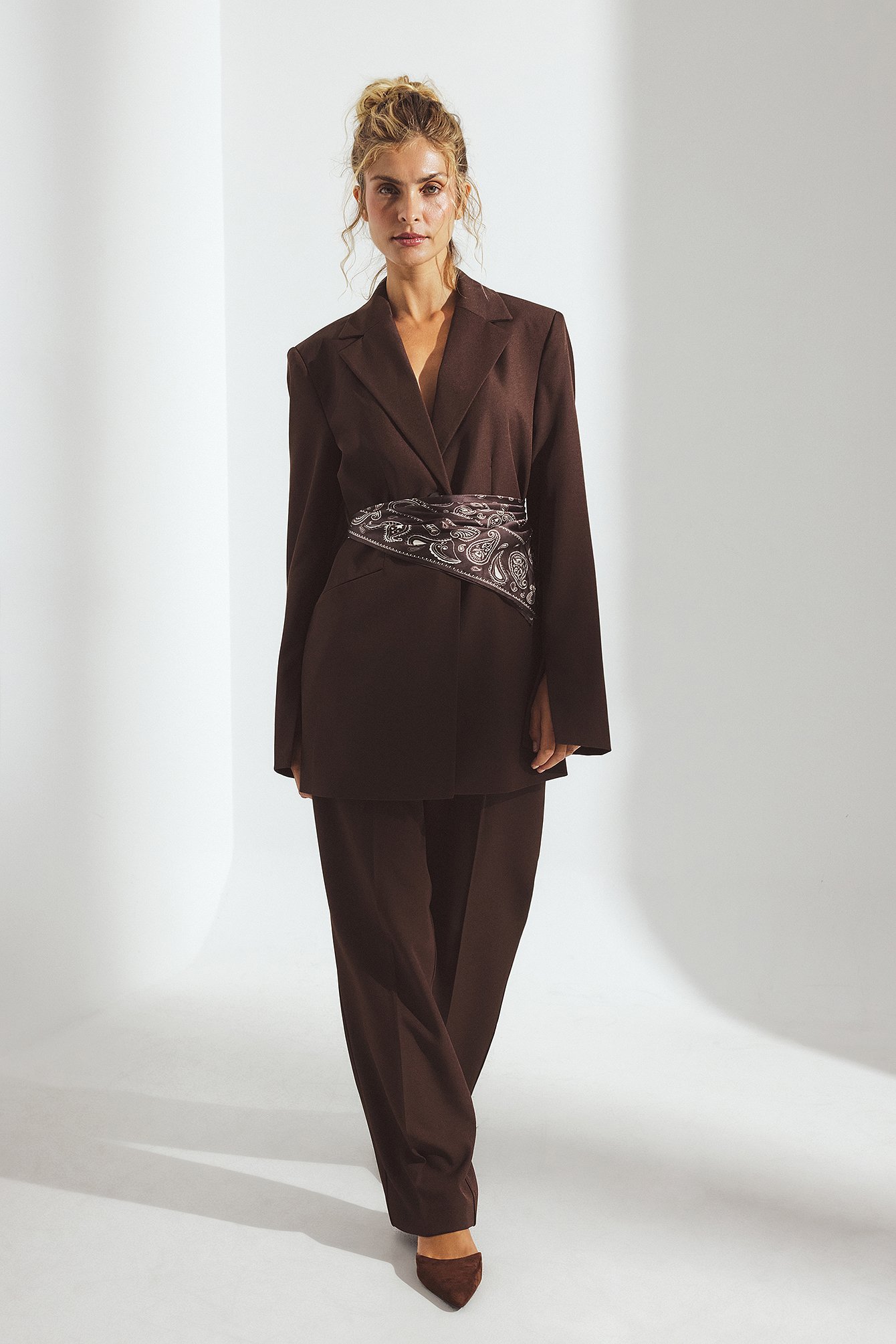 NA-KD Straight Suiting Trousers - Work Trousers - Brown - EU 32 - NA-KD / NAKD