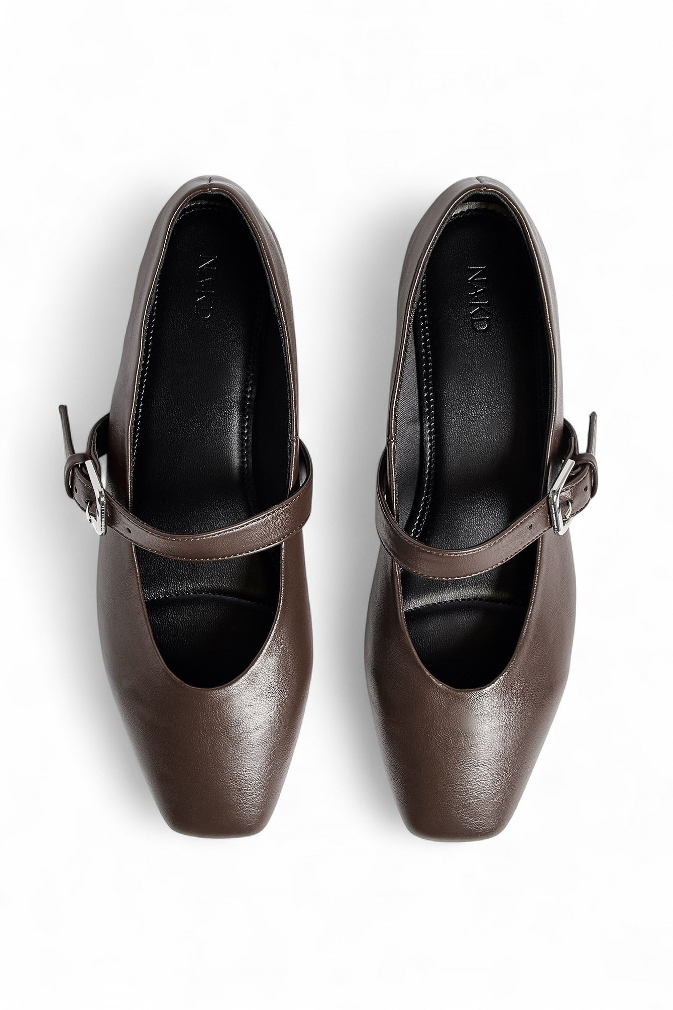 NA-KD Ballerines à lanière - Chaussures Plates - Brun - EU 36 - NA-KD / NAKD