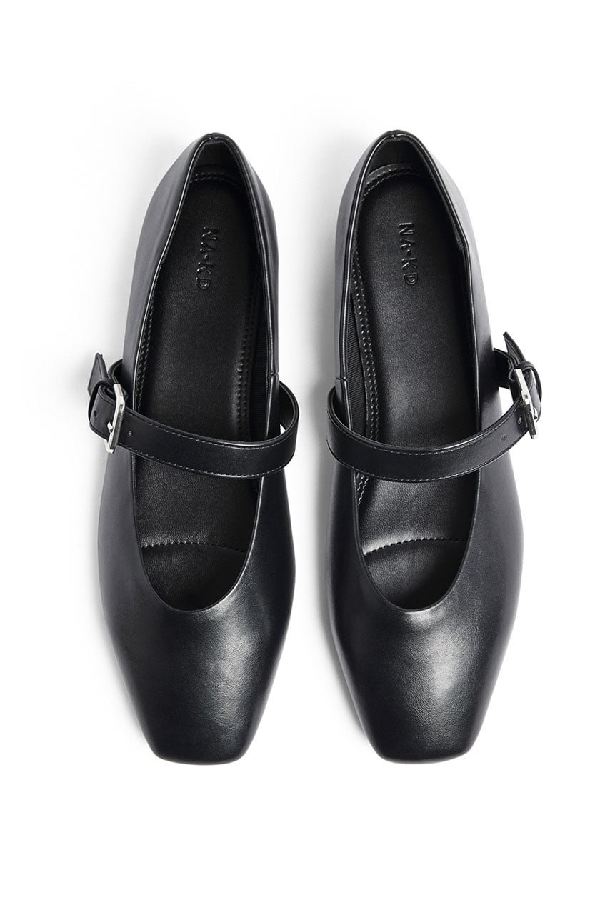 Strap Detail Ballerinas - Flats - Black - EU 36 - NA-KD / NAKD