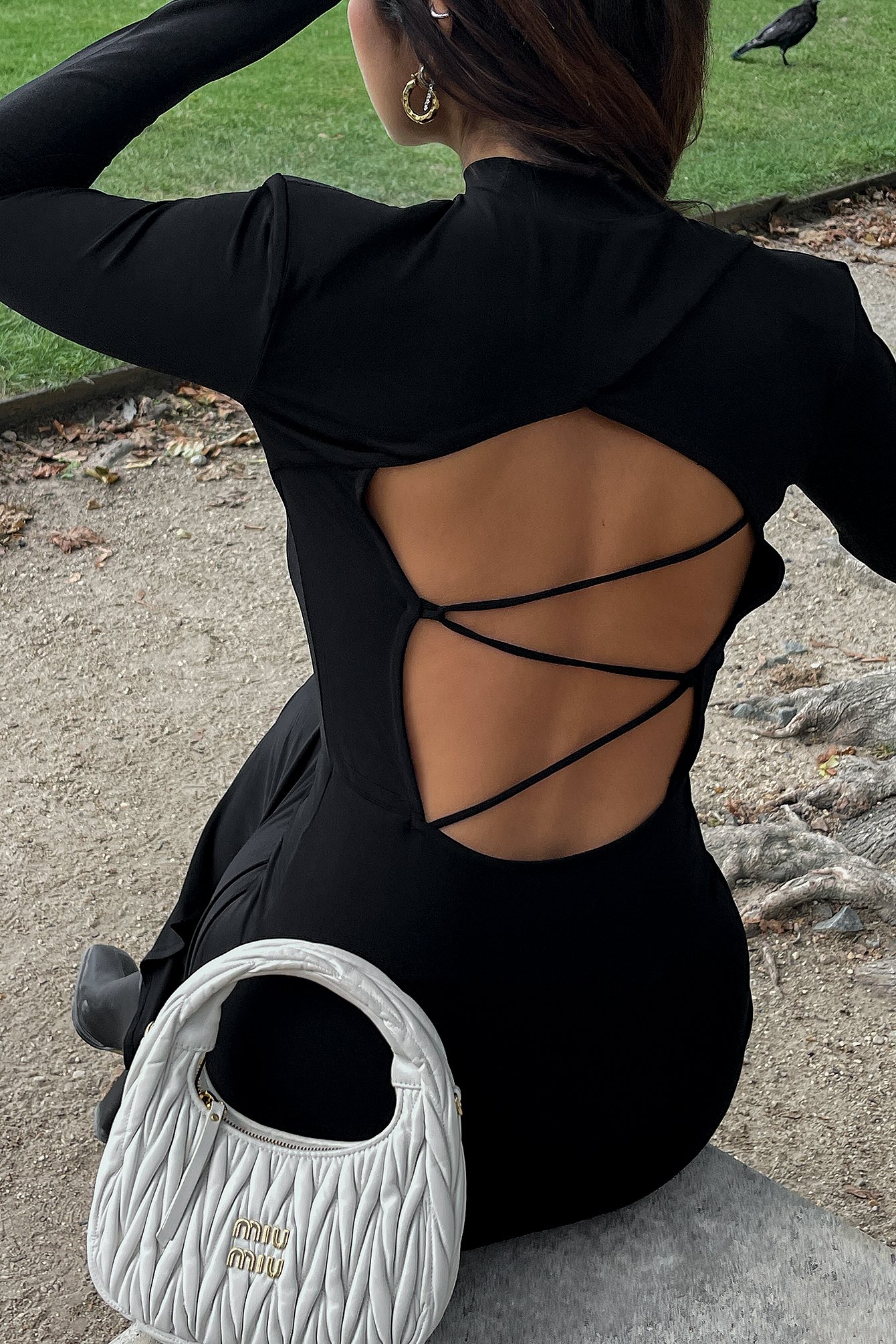 Black Strap Detail Maxi Dress