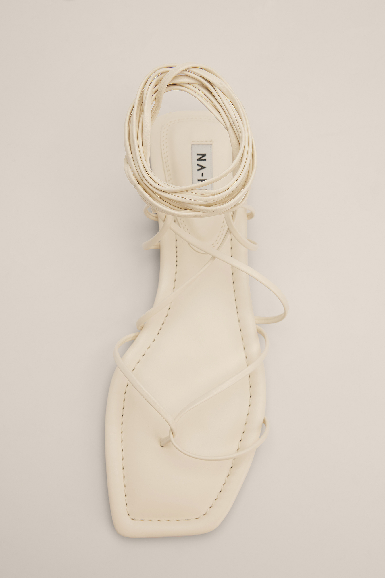 Strappy Calf Flats White | na-kd.com