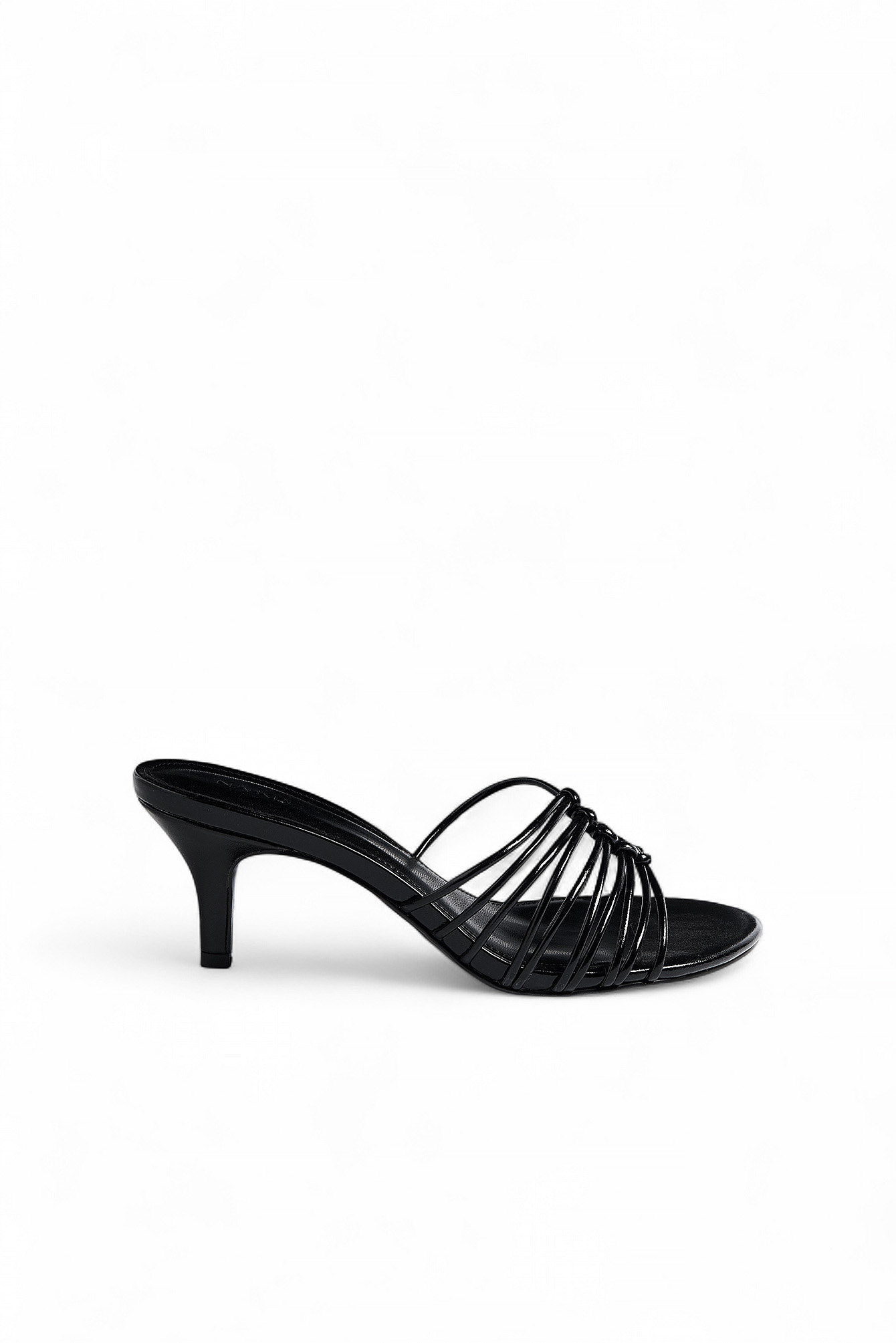 Black Strappy Details Mules