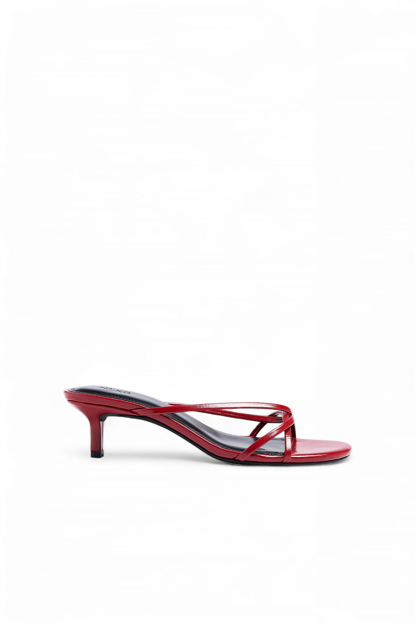 Red Strappy Kitten Heels