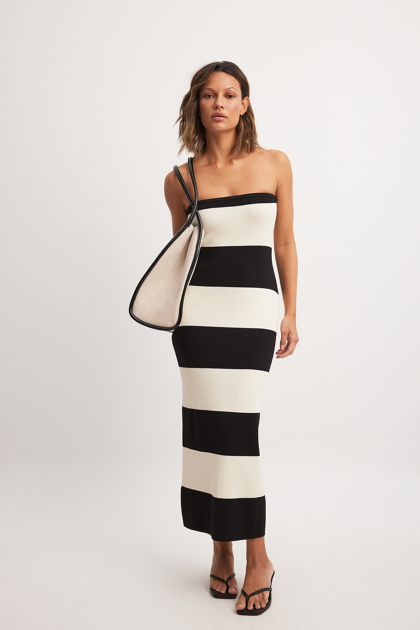 Striped Knitted Midi Tube Dress Stripe NA-KD
