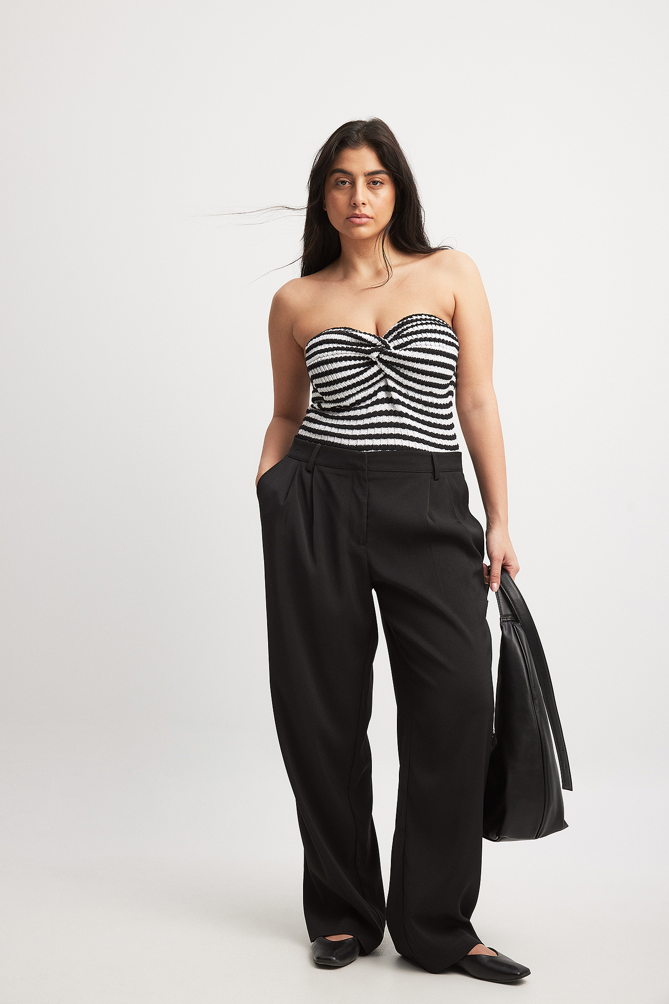 Striped Twist Detailed Tube Top