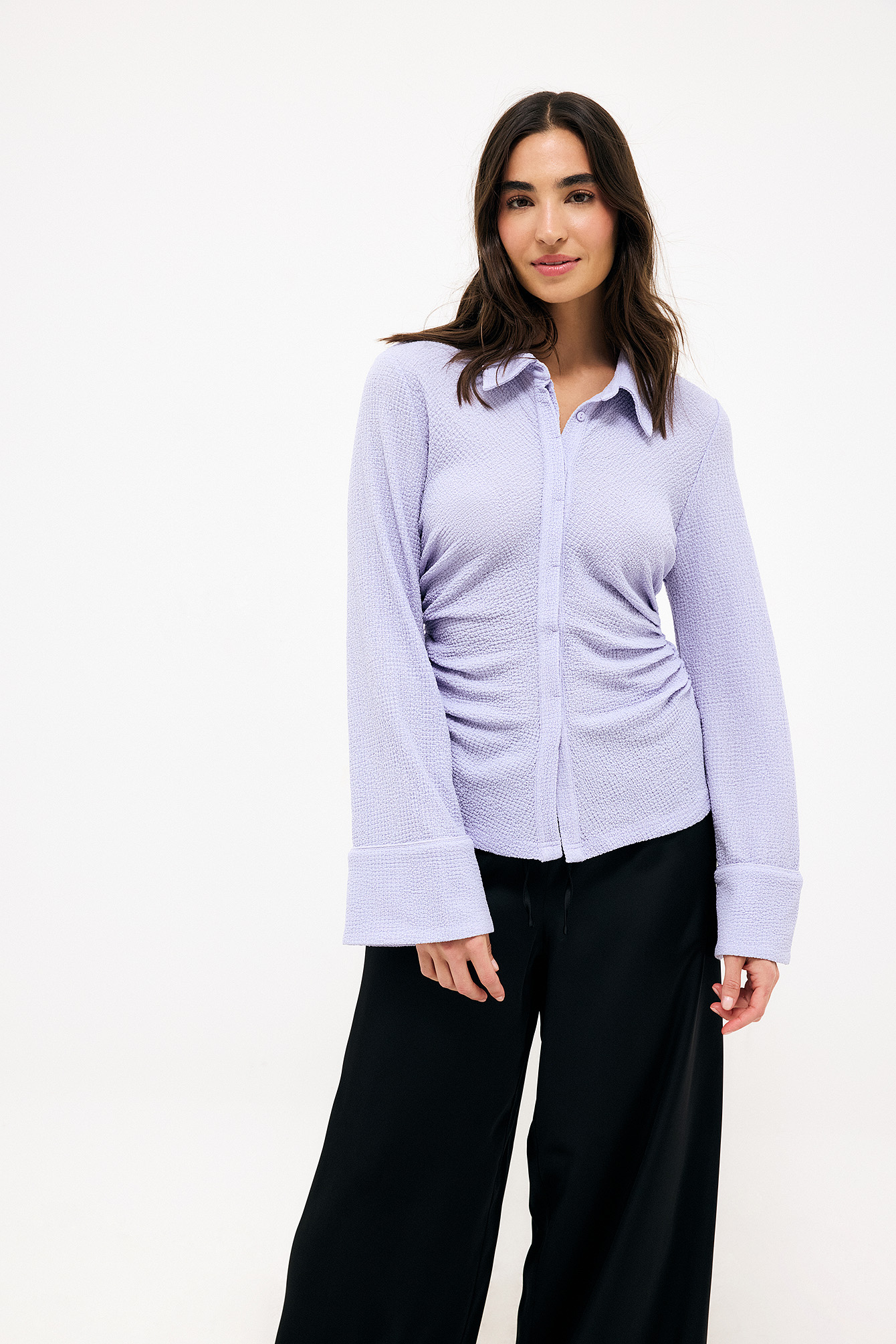 Structured Collar Shirt - Shirts - Purple - XS - NA-KD / NAKD