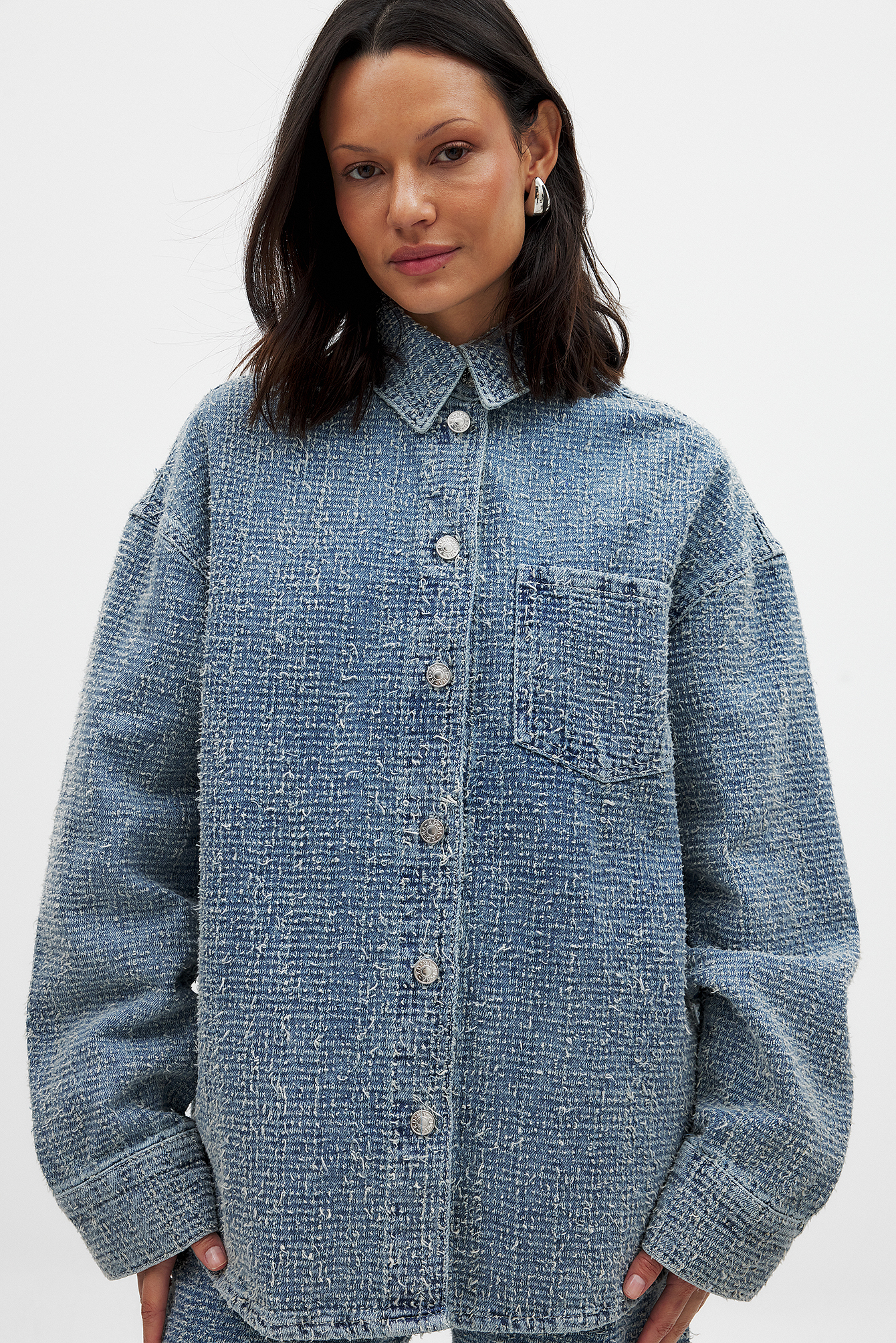 Textured denim shirt