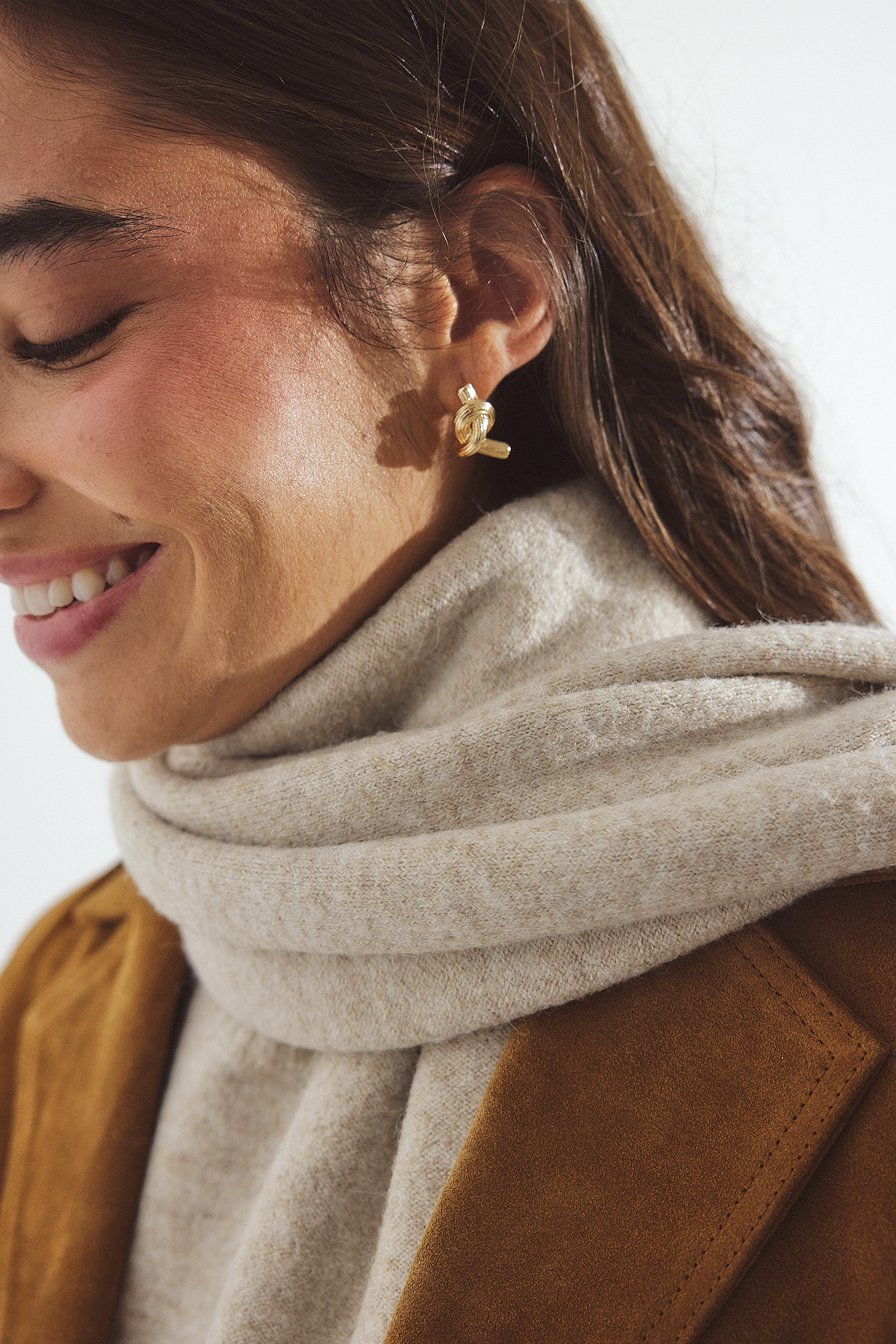 NA-KD Structured Knot Earrings - Jewellery - Gold - One Size - NA-KD / NAKD