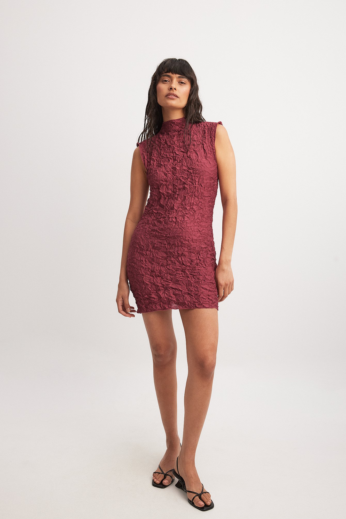 Structured Mini Dress Burgundy | NA-KD Structured Mini Dress Burgundy | NA-KD