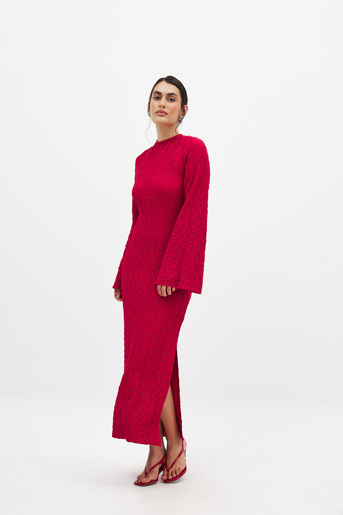 knitted dress knee length Fit and Flare Knit Dress Black / 36 main image 1