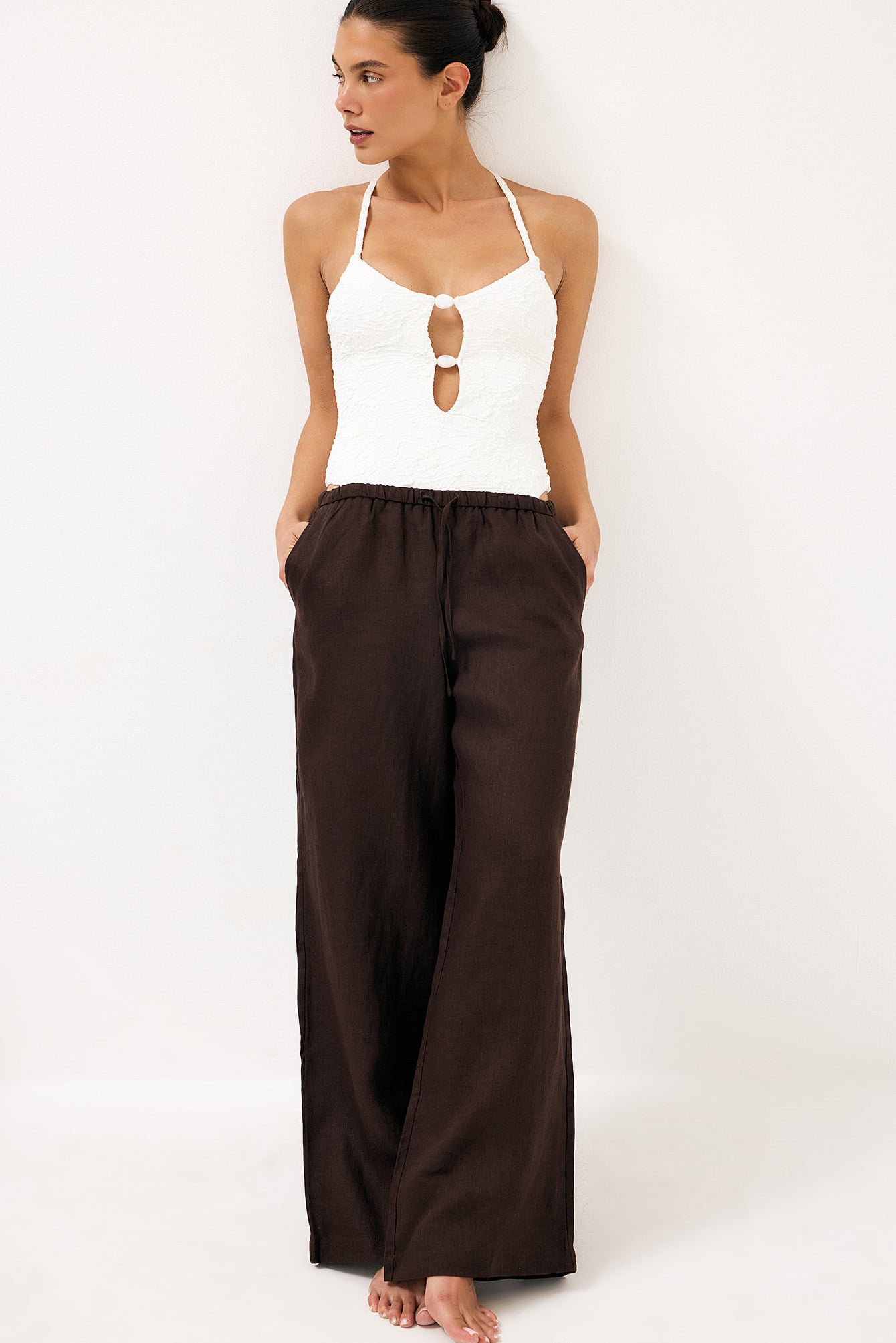 Plunge Open Back Swimsuit Black | NA-KD