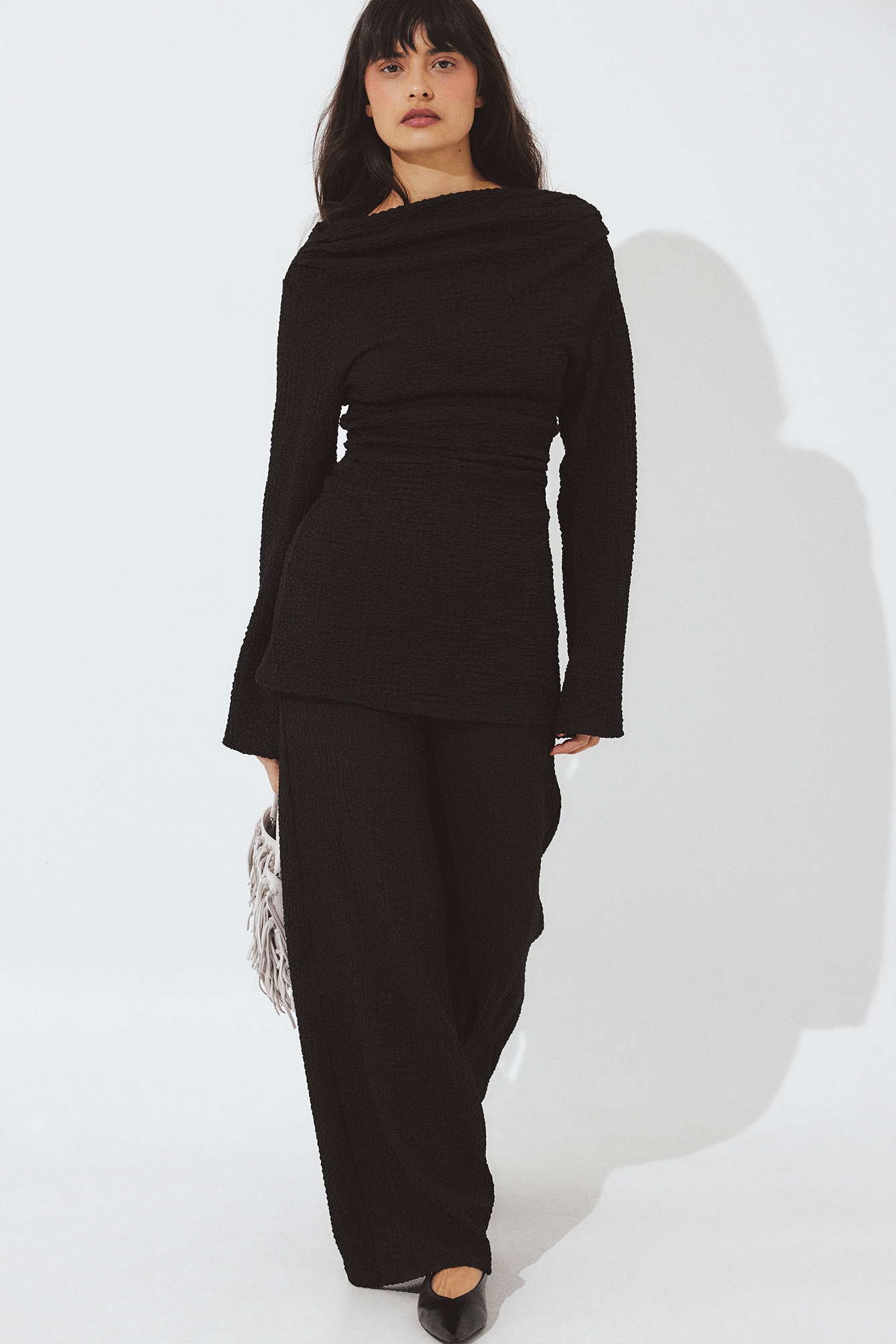 Structured Wide Leg Trousers Black | NA-KD Structured Wide Leg Trousers Black | NA-KD