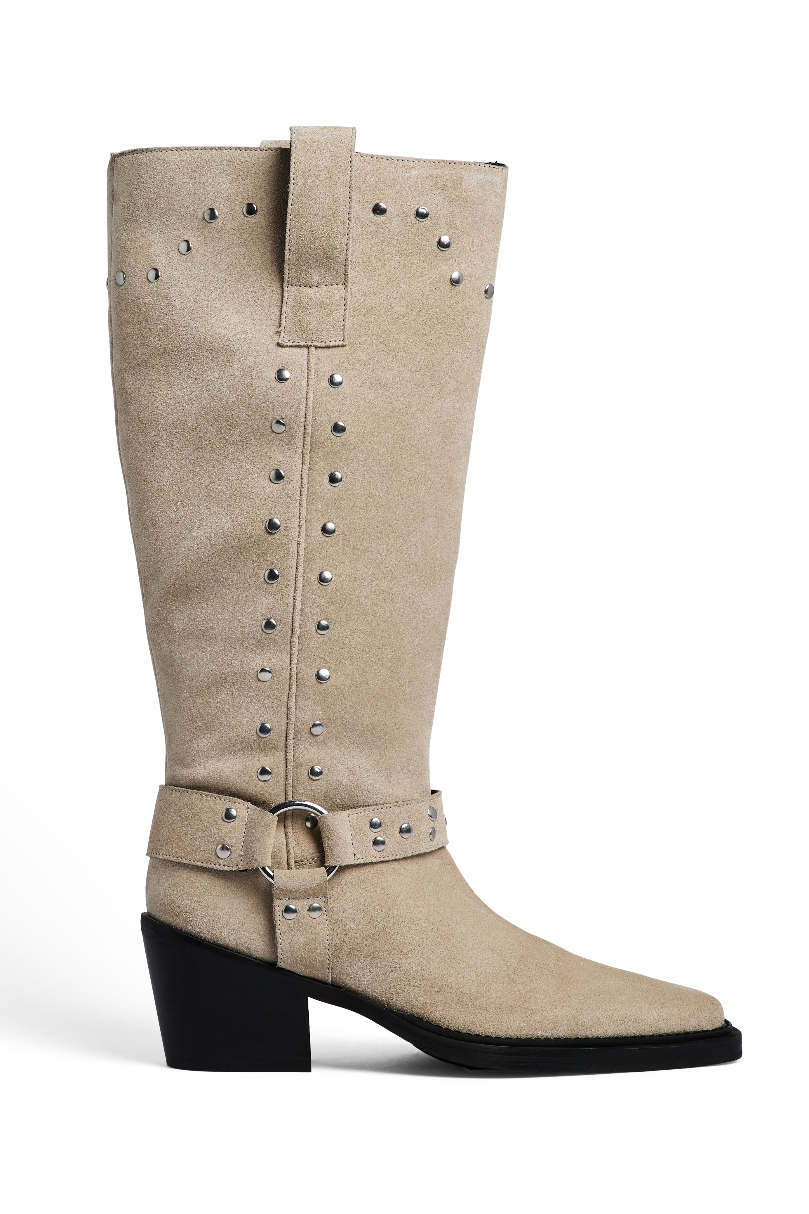 Studded Western Boots Beige NA-KD - Main Image
