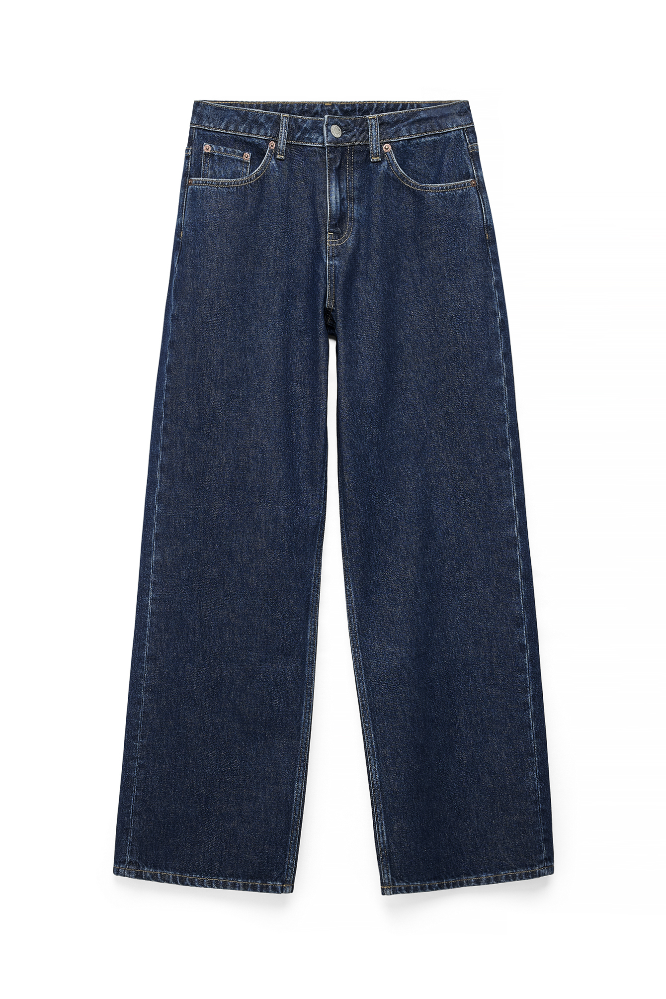 Dark Blue Studio Low Waist Baggy Jeans