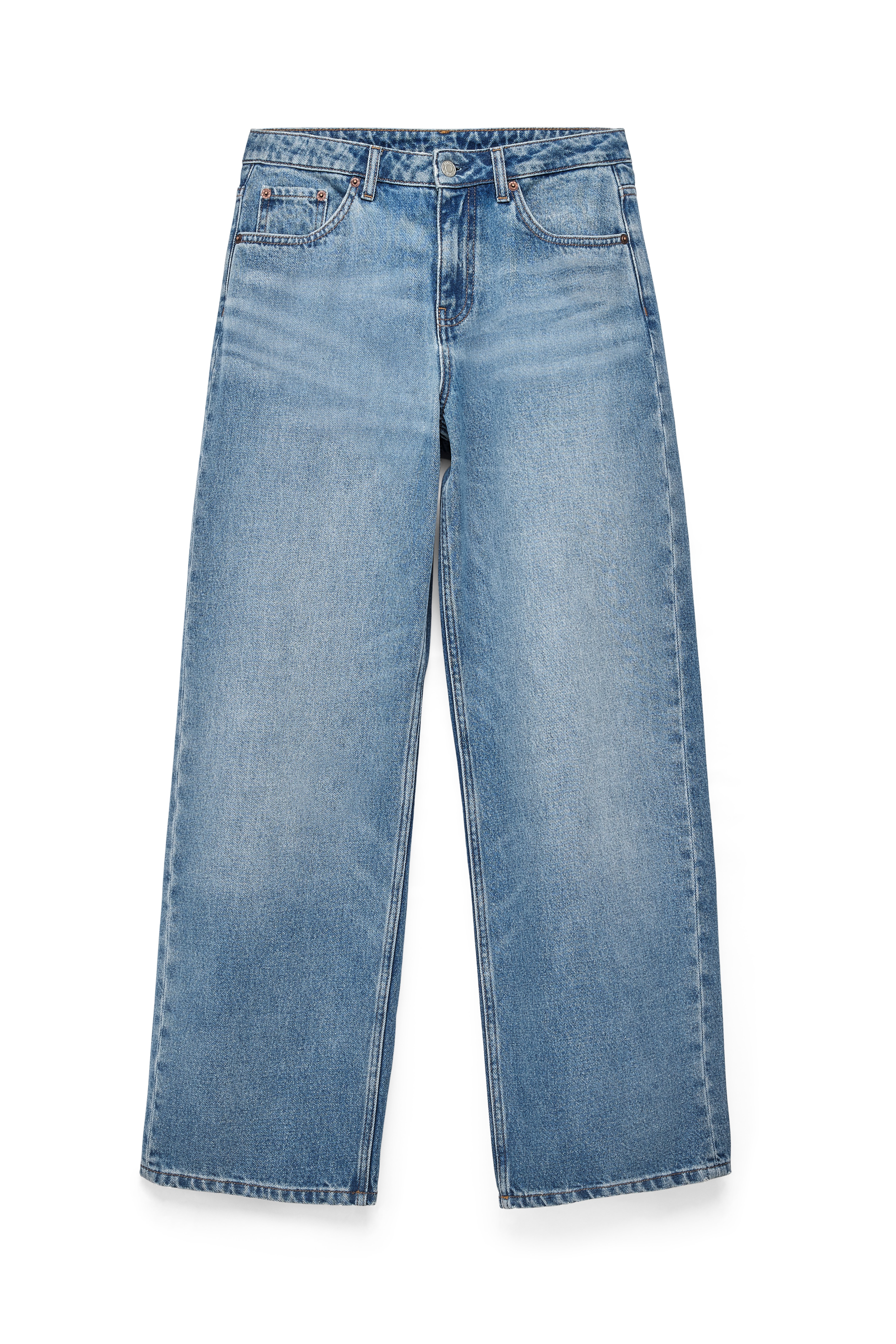 Light Blue Studio Low Waist Baggy Jeans