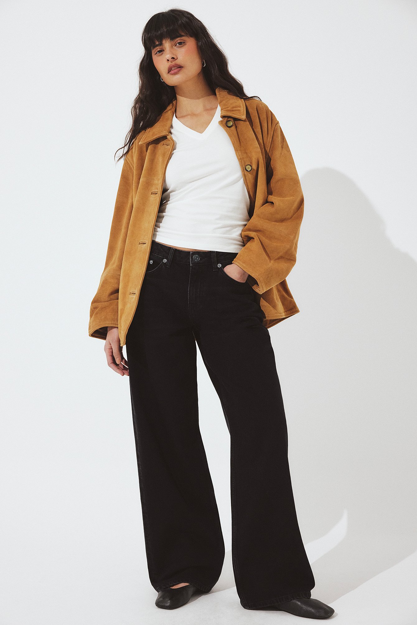 NA-KD Studio lage halfhoge losse jeans - Low Waist Jeans - Zwart - EU 44 - NA-KD / NAKD