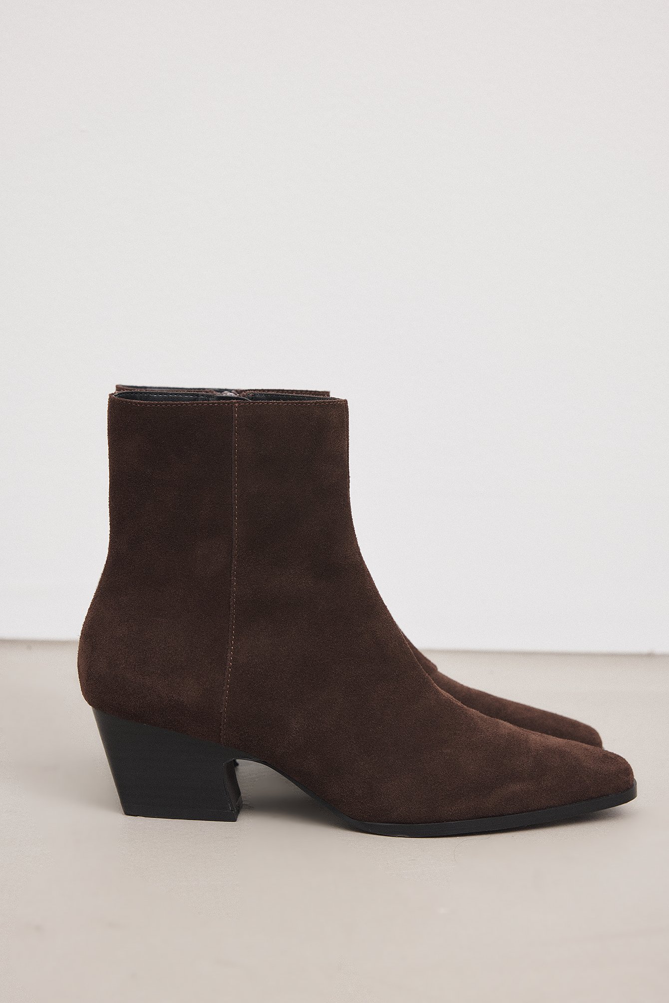 Premium Selection Suede Block Heel Ankle Boots - Boots - Brown - EU 38 - NA-KD / NAKD