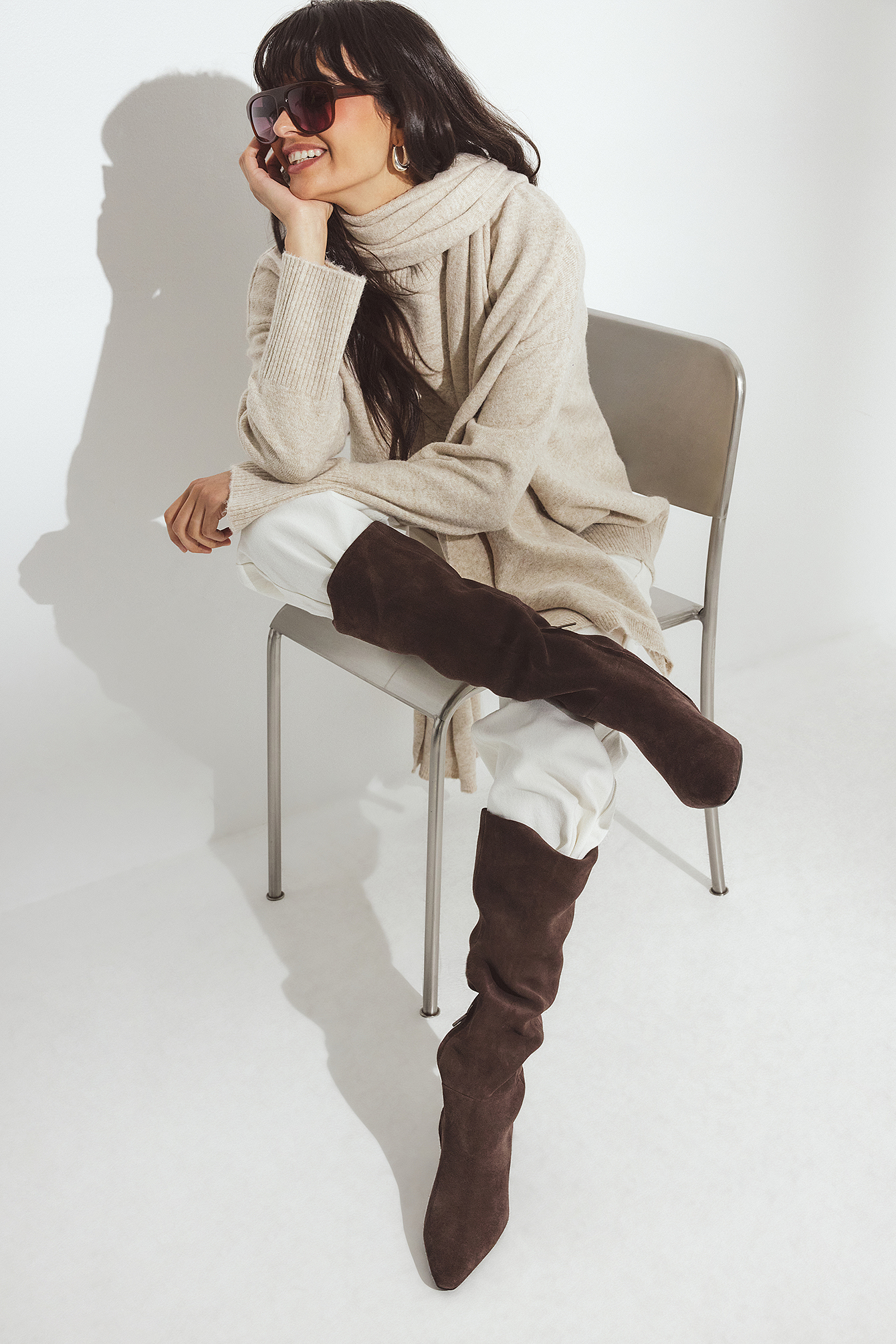 Premium Selection Suede Knee High Boots - Boots - Brown - EU 41 - NA-KD / NAKD
