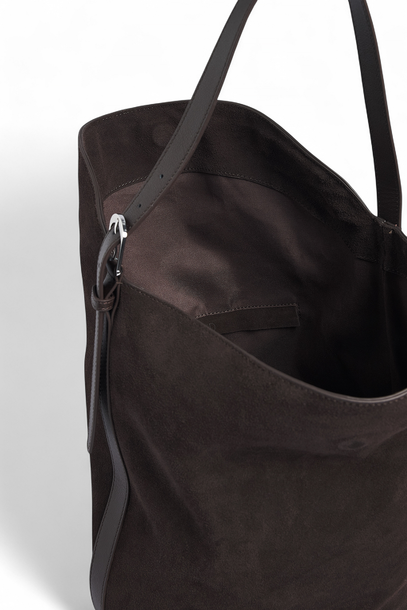 Premium Selection Suede Overlap Tote Bag - Bags - Brown - One Size - NA-KD / NAKD