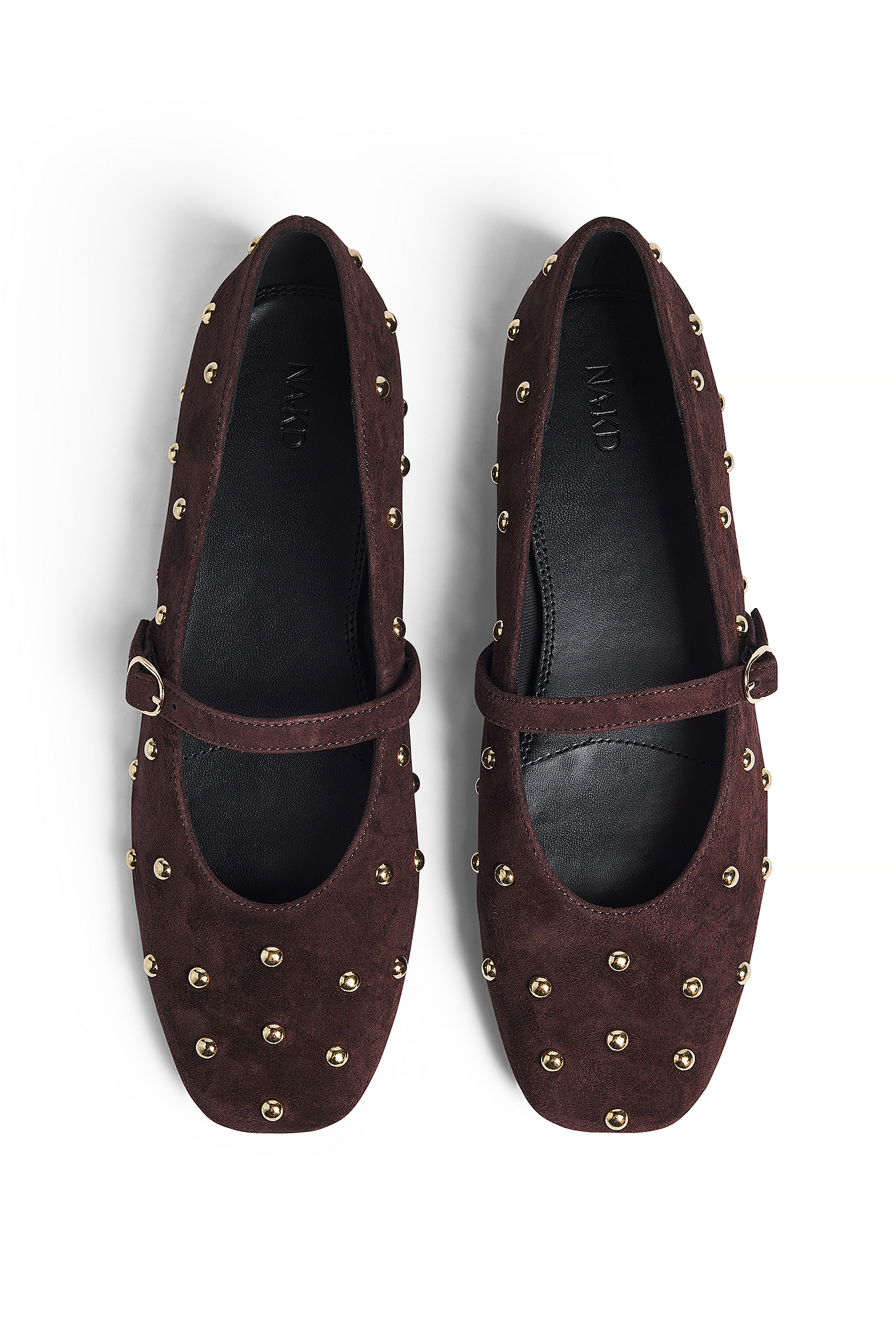 Premium Selection Ballerines en daim à clous - Chaussures Plates - Brun - EU 40 - NA-KD / NAKD