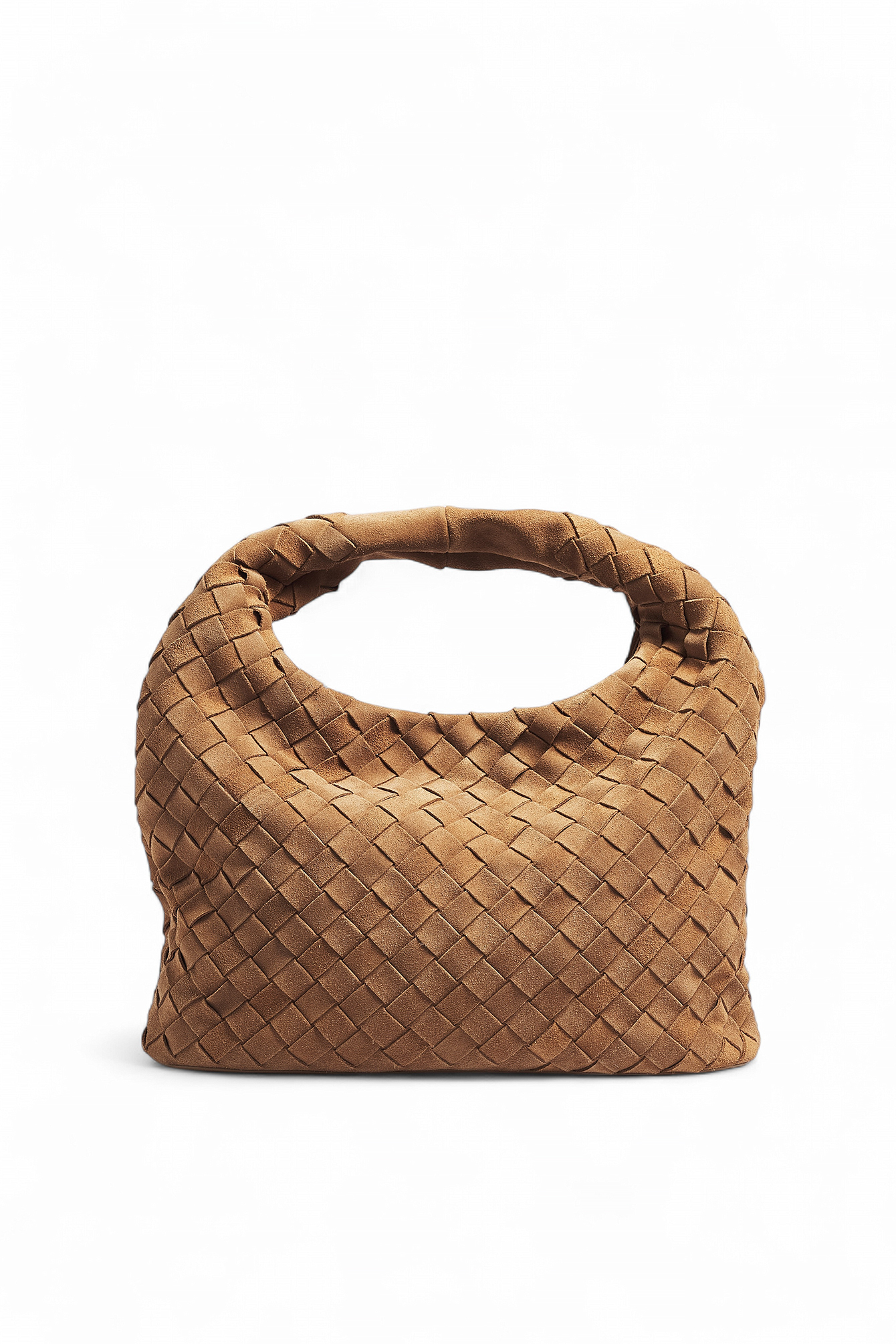 Woven suede tote bag