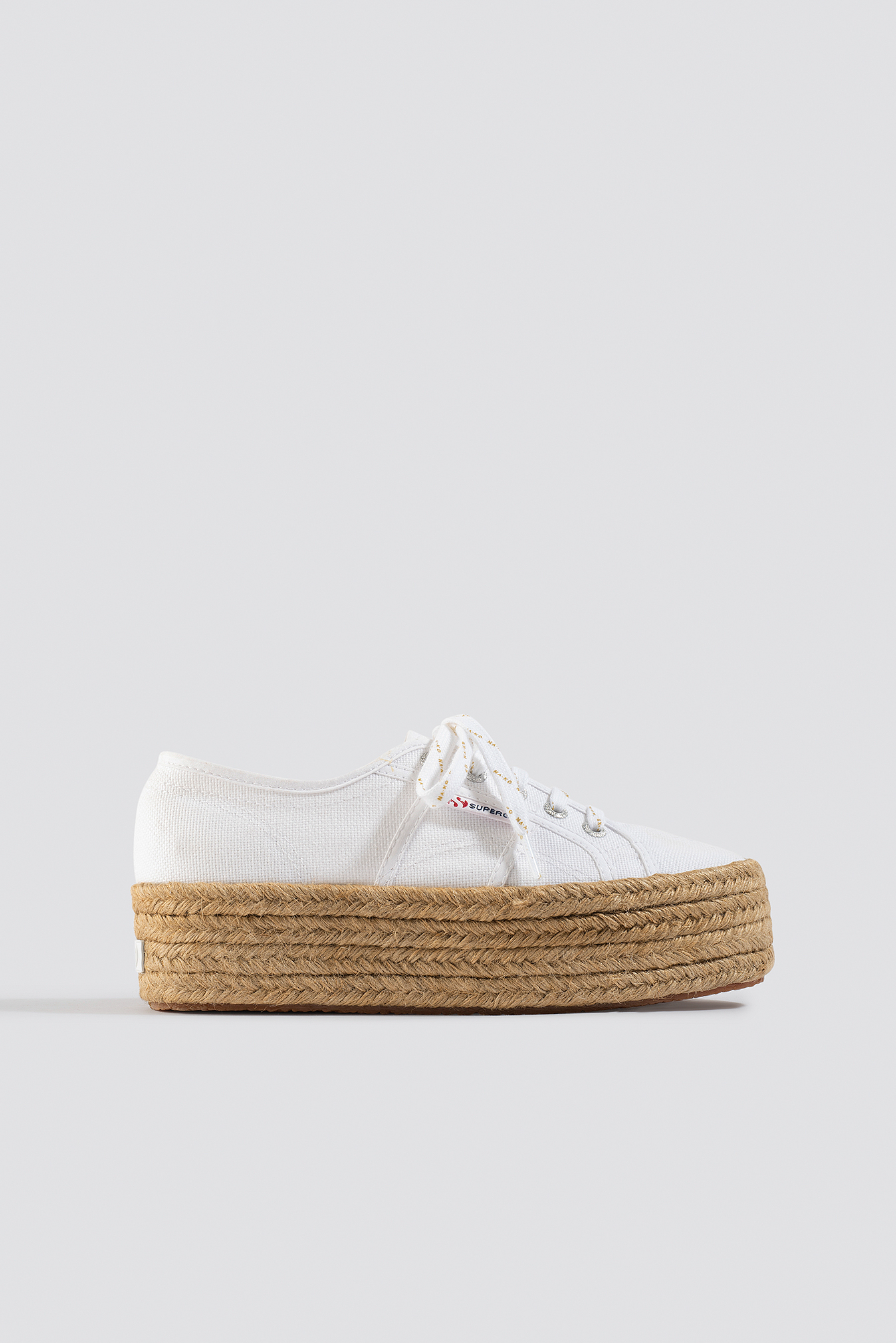 Braided Flatform Sneaker White