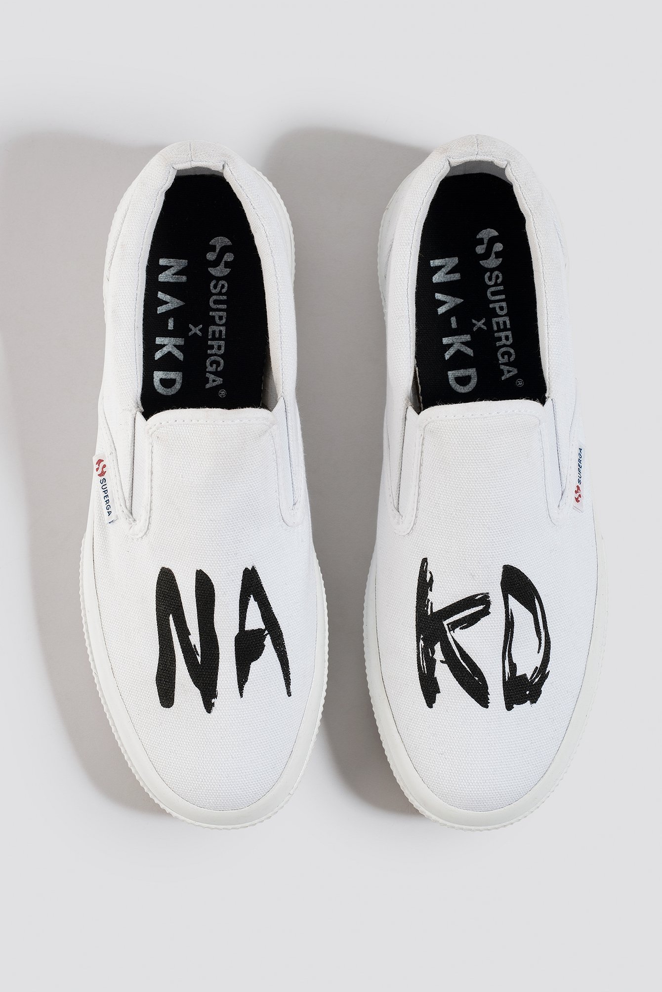 White/Black Branded Slip-On Sneaker