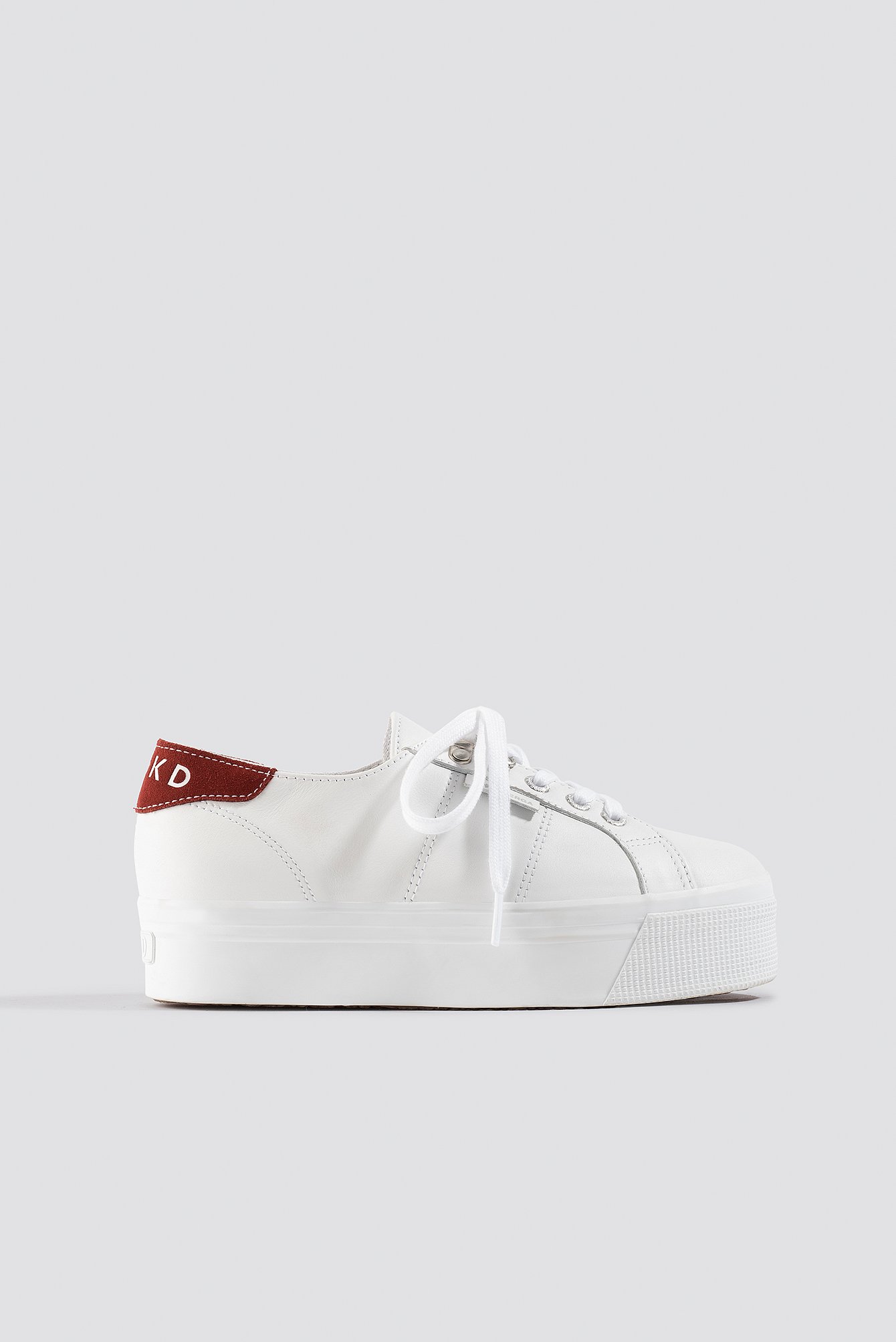Leather Flatform Sneaker White | na-kd.com