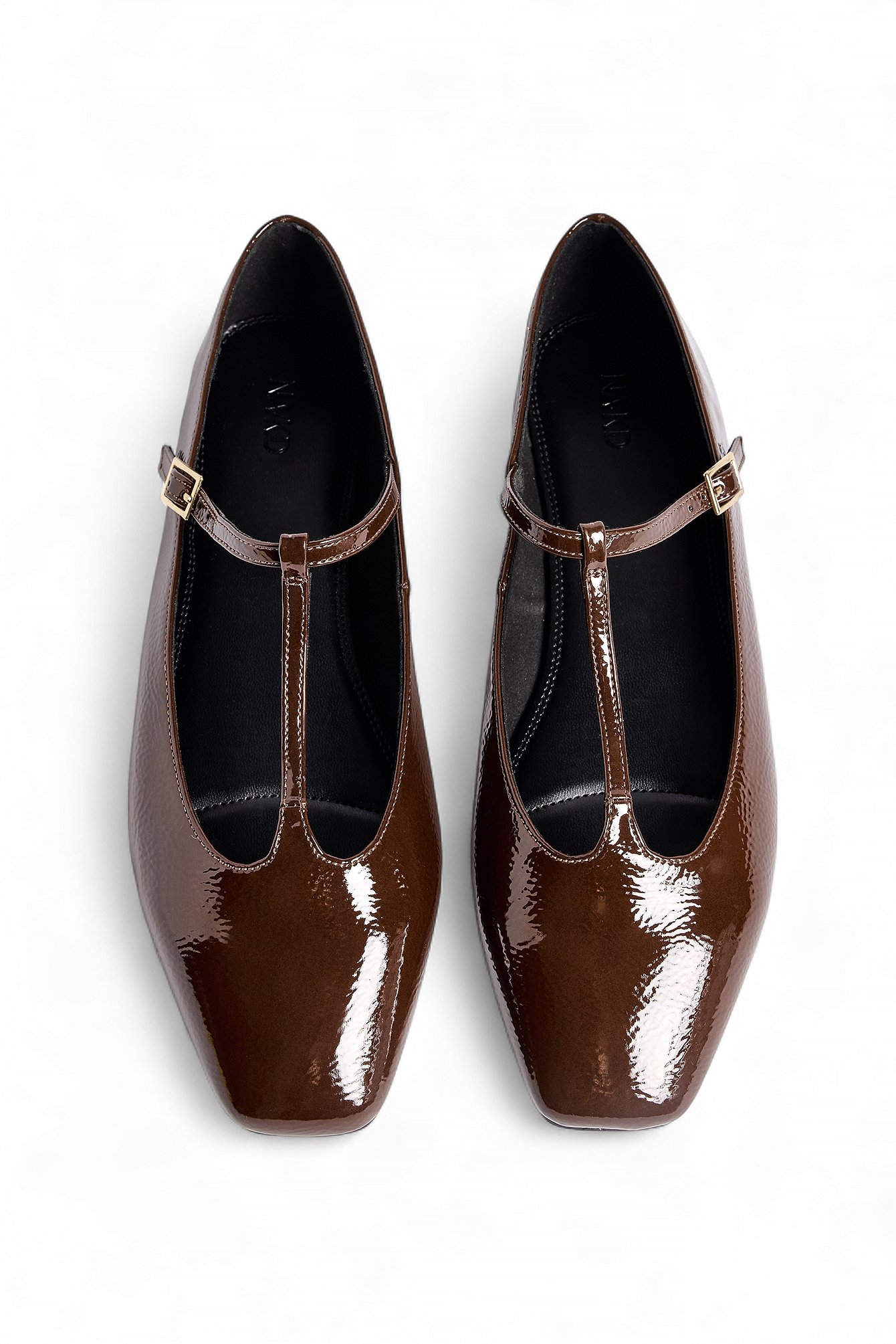 NA-KD T-Strap Ballerinas - Flats - Brown - EU 37 - NA-KD / NAKD