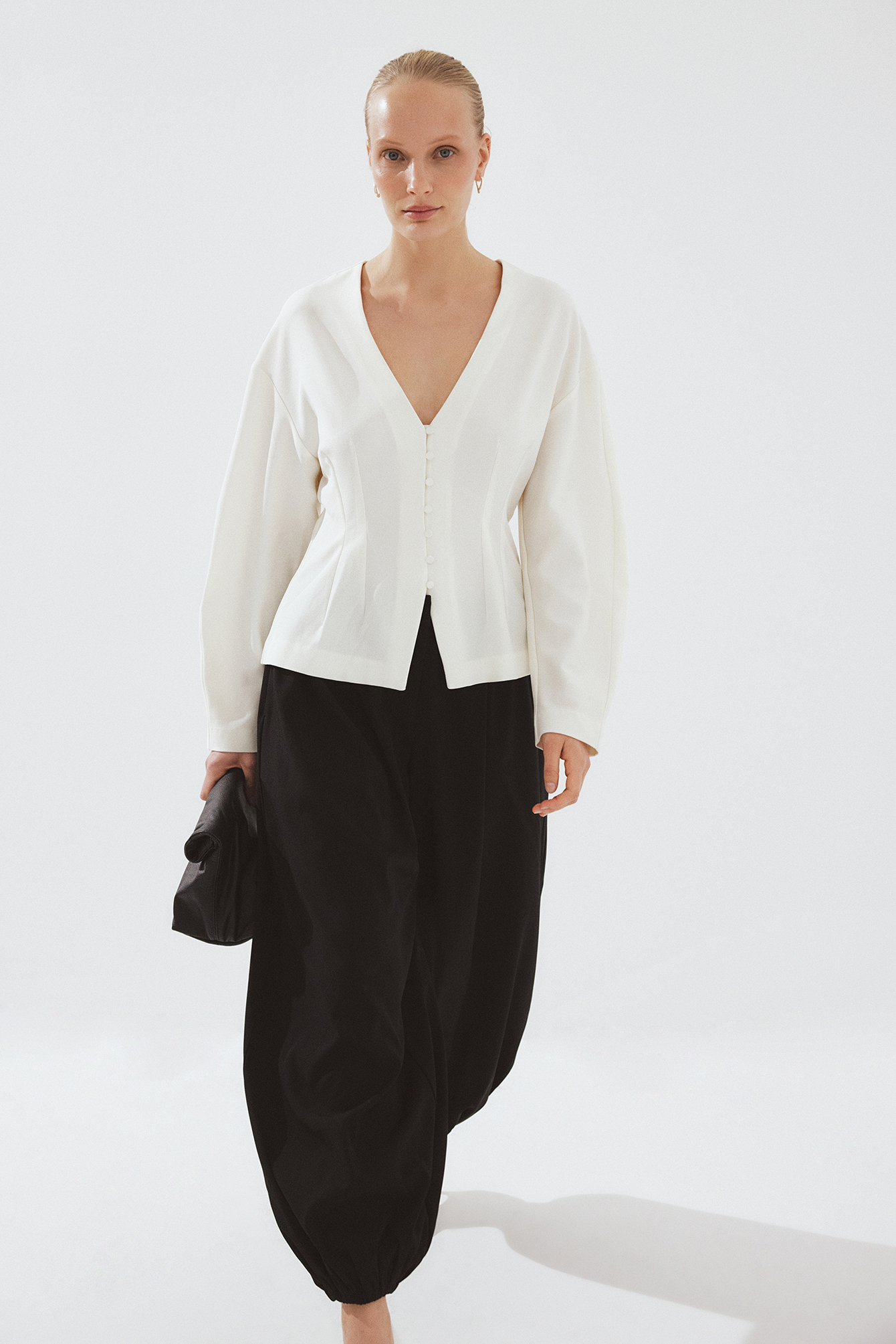 Fitted Button Front Blouse
